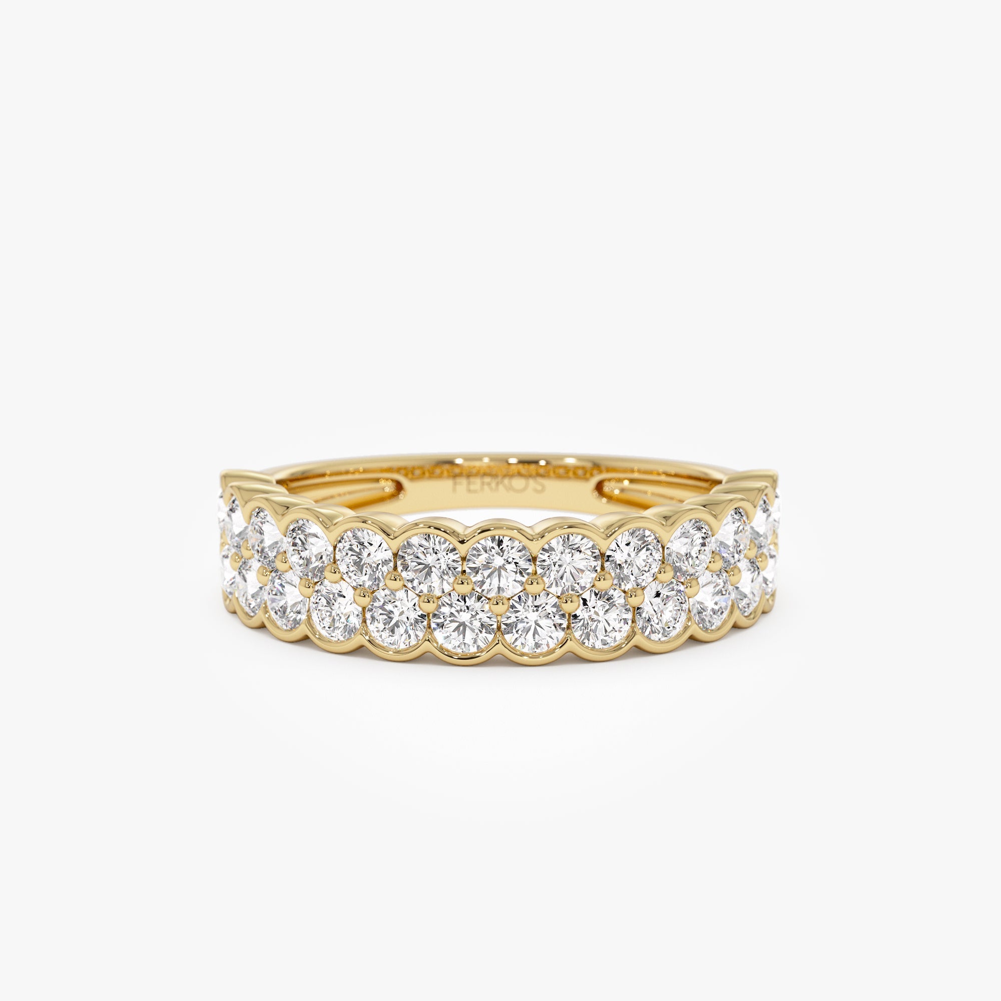 OBFJ0973 - 1.25 ctw 14k Double Row Half Bezel Lab Grown Diamond Ring - Sadie 1