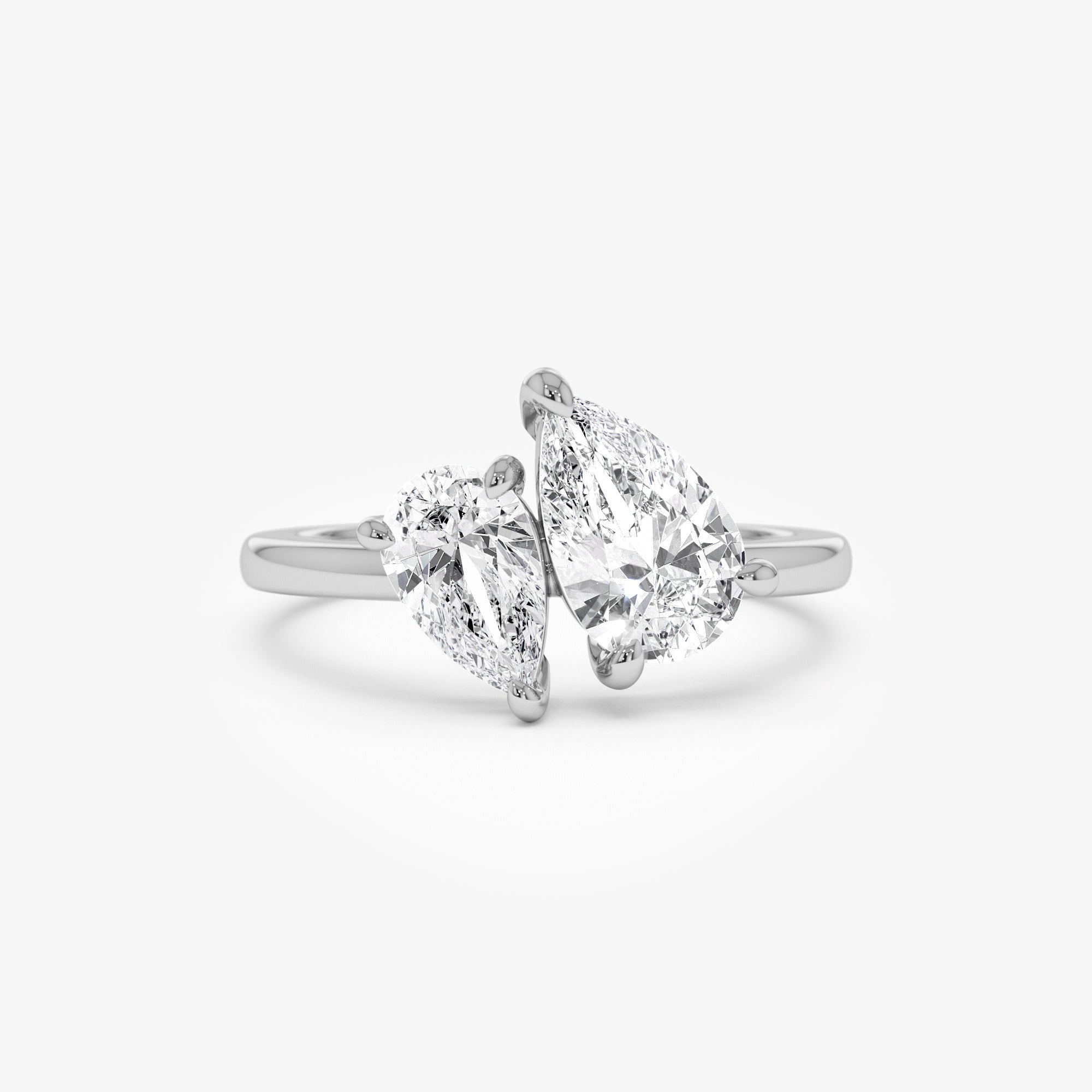 OBFJ1002 - 2.05 ctw 14k Toi et Moi Pear Shaped Lab Grown Diamond Ring - Ayla 6
