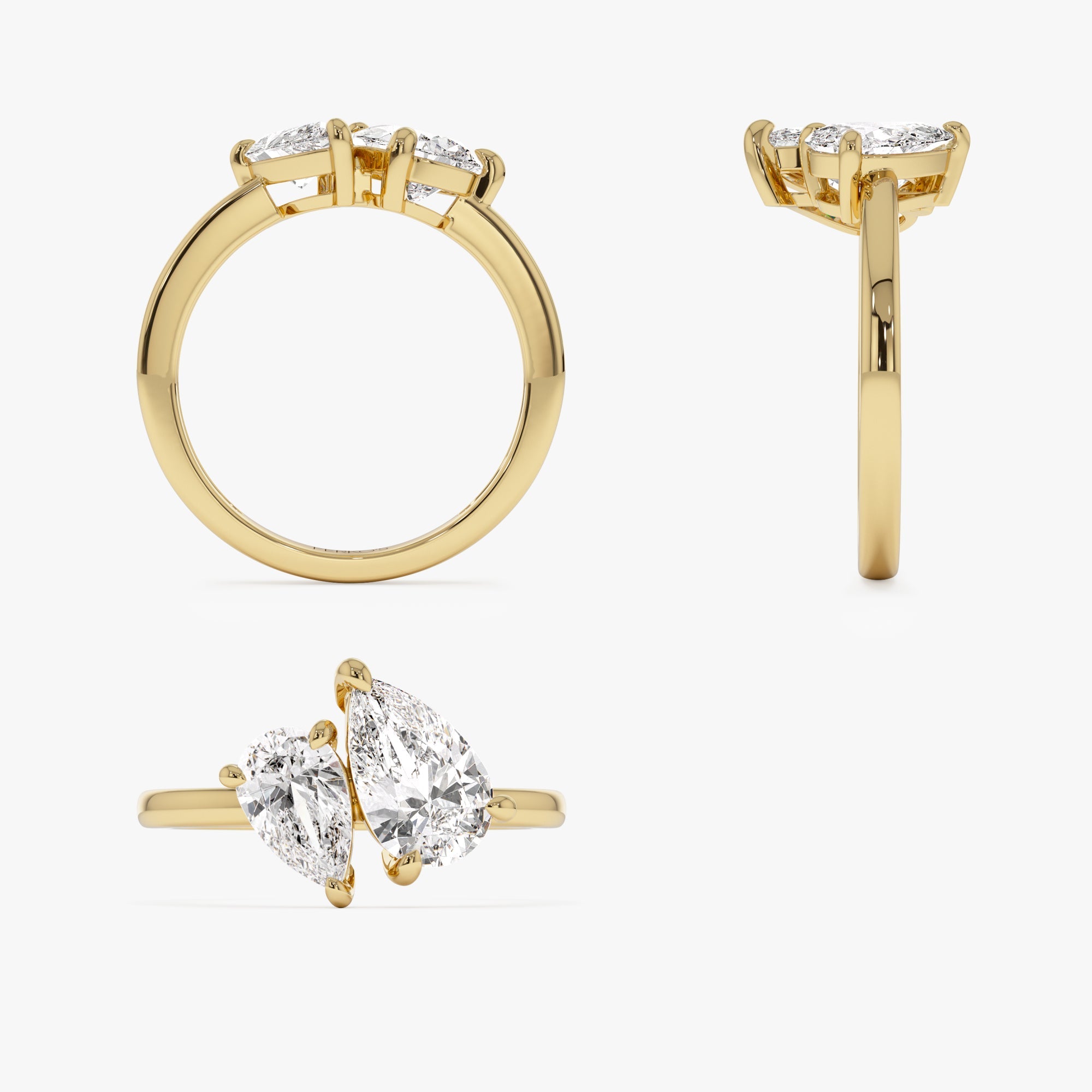 OBFJ1002 - 2.05 ctw 14k Toi et Moi Pear Shaped Lab Grown Diamond Ring - Ayla 9