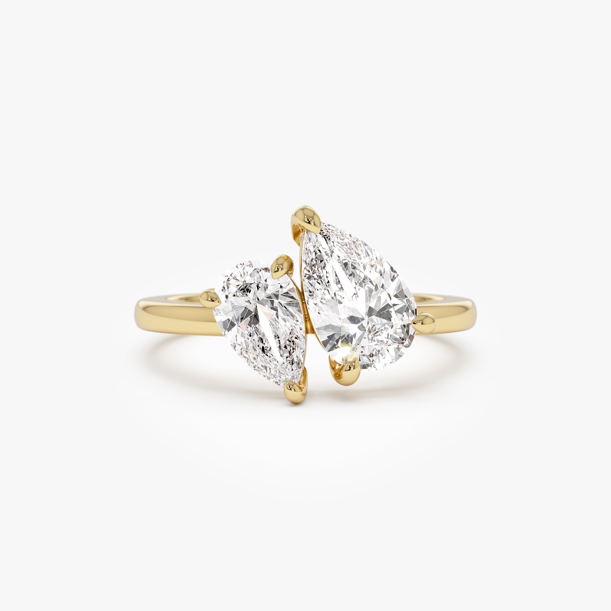 OBFJ1002 - 2.05 ctw 14k Toi et Moi Pear Shaped Lab Grown Diamond Ring - Ayla 1