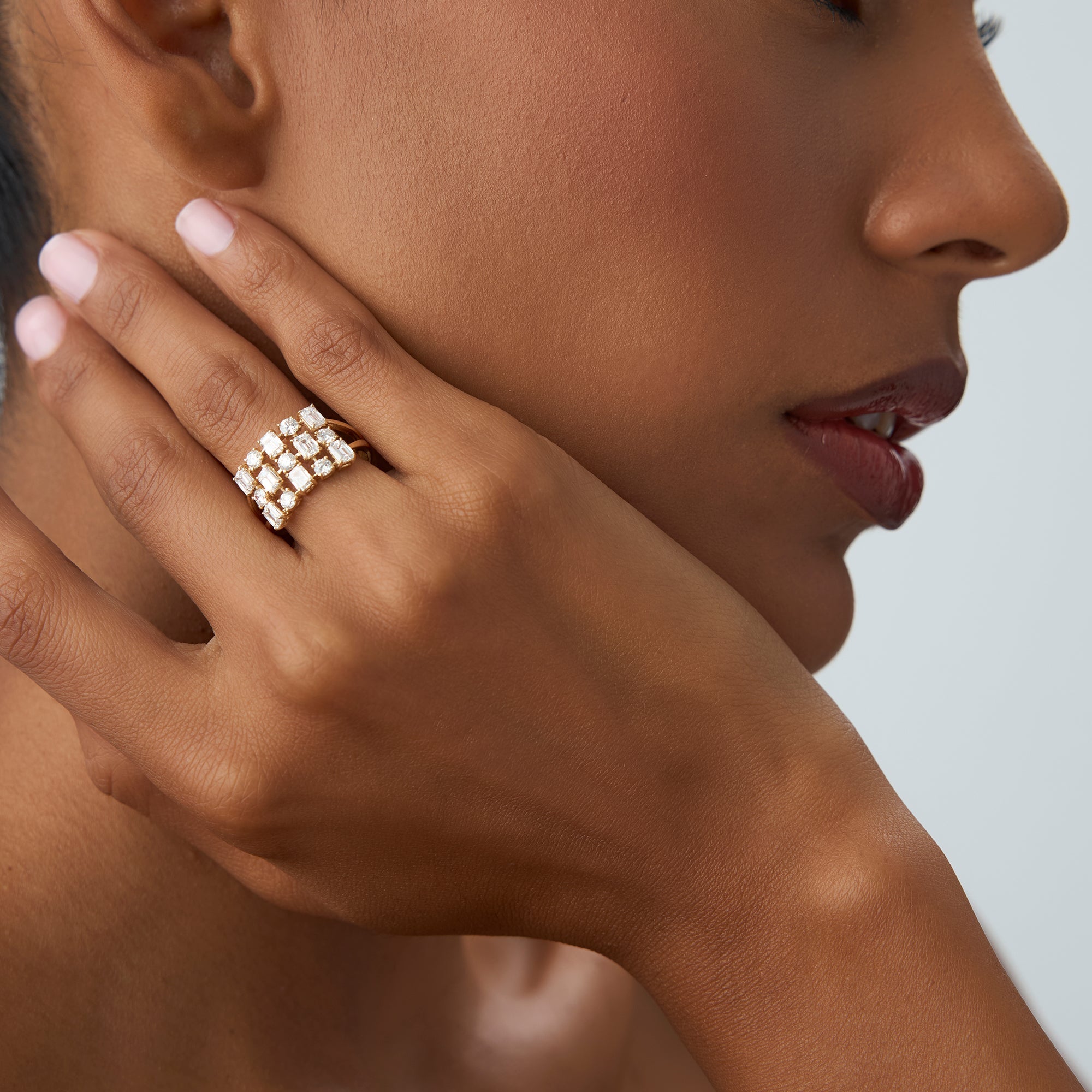OBFJ0947 - 2.15 ctw Multi Shape Lab Grown Diamond Cocktail Ring - June 5