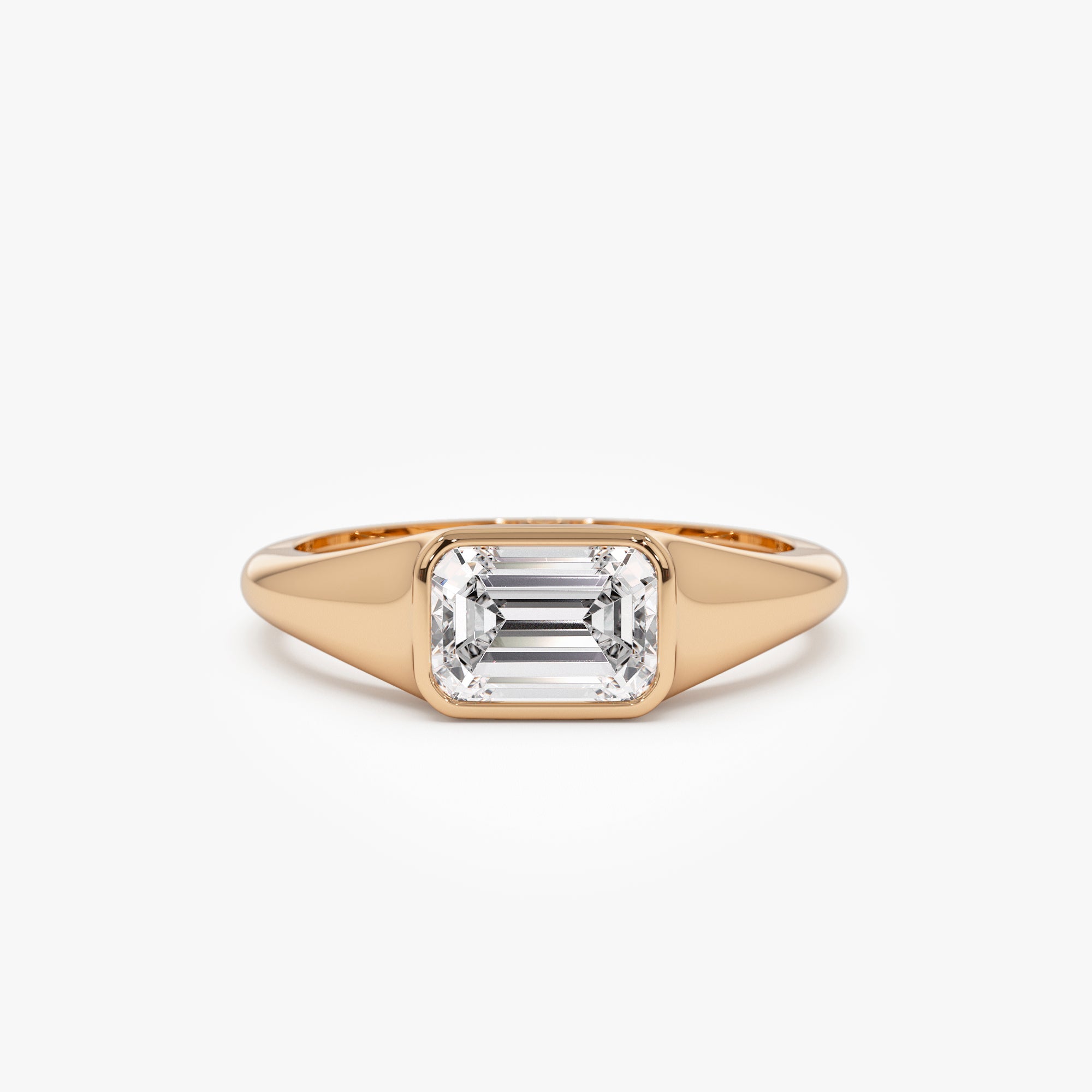 OBFJ0976 - 1.00 ctw 14k Emerald Cut Lab Grown Diamond Ring - Remi 7