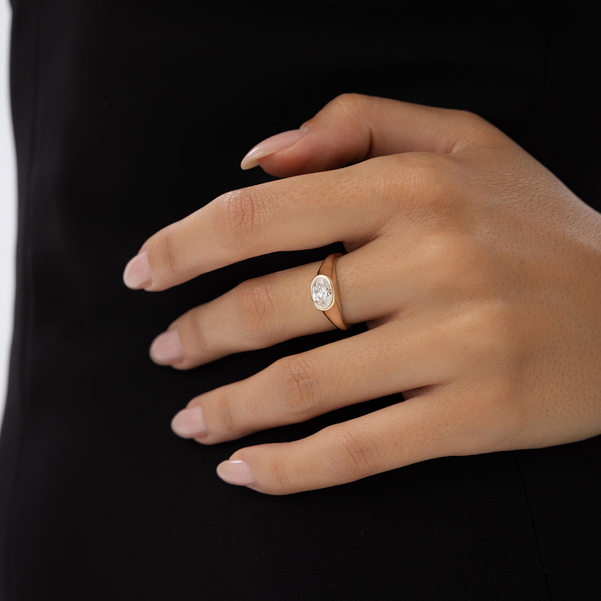 OBFJ0975 - 1.00 ctw 14k Oval Shape Lab Grown Diamond Ring - Amira 2