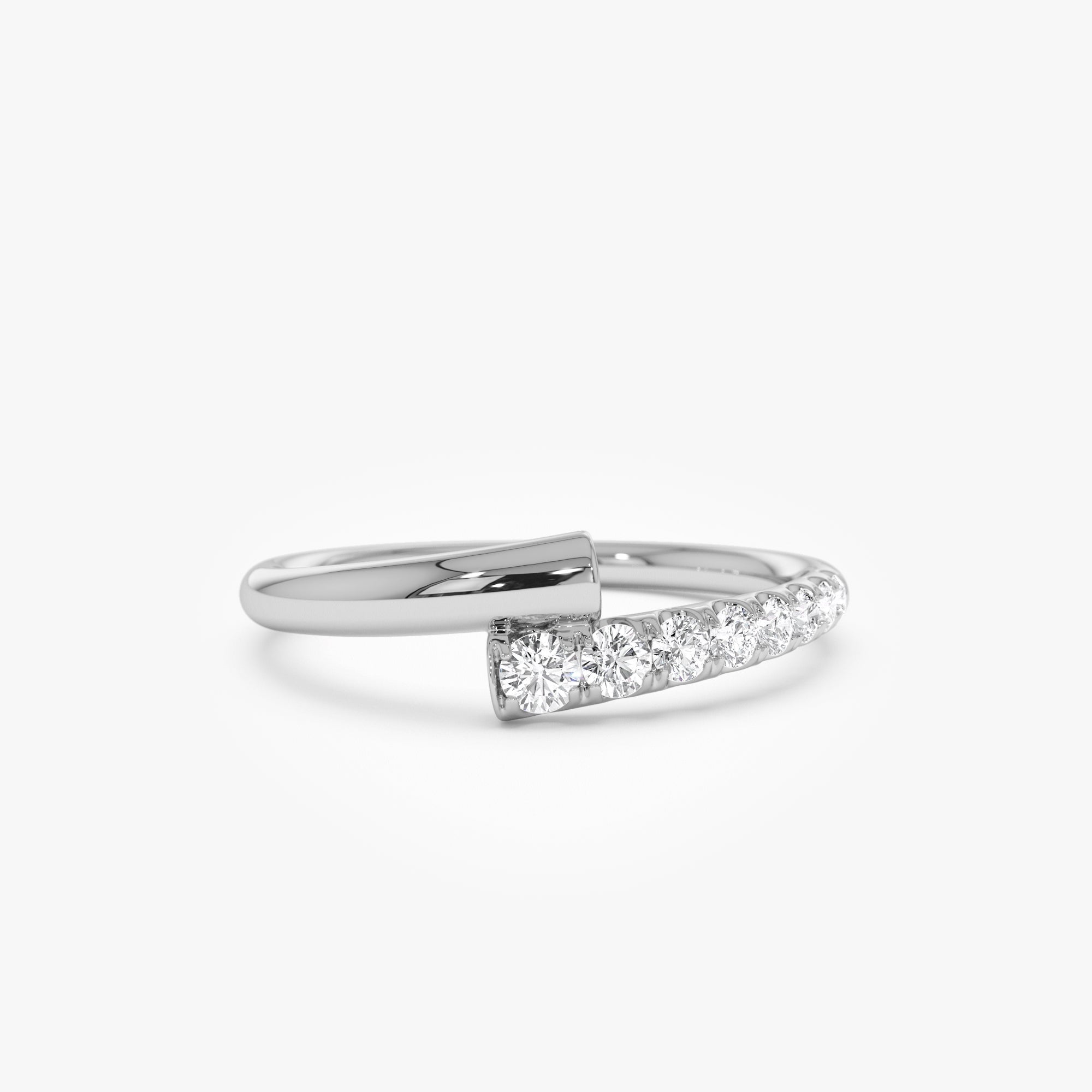 OBFJ1008 - 14k Bypass Gold & Pave Diamond Ring 5