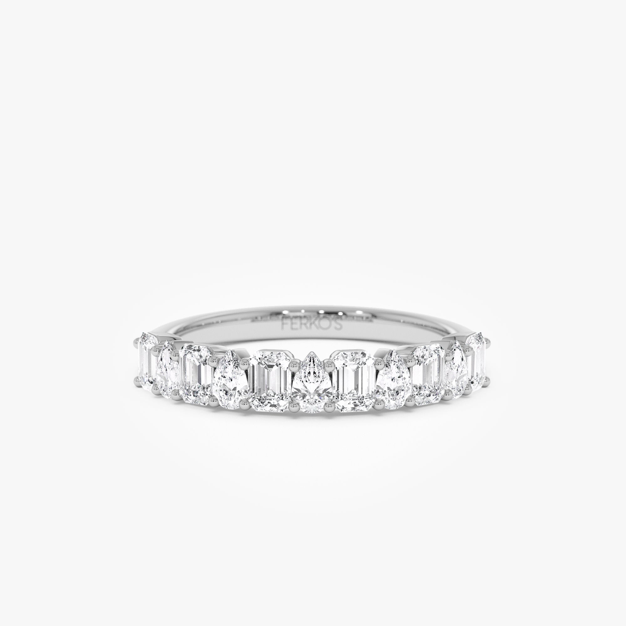 OBFJ0911 - 14k Emerald and Pear Shape Diamond Ring 7