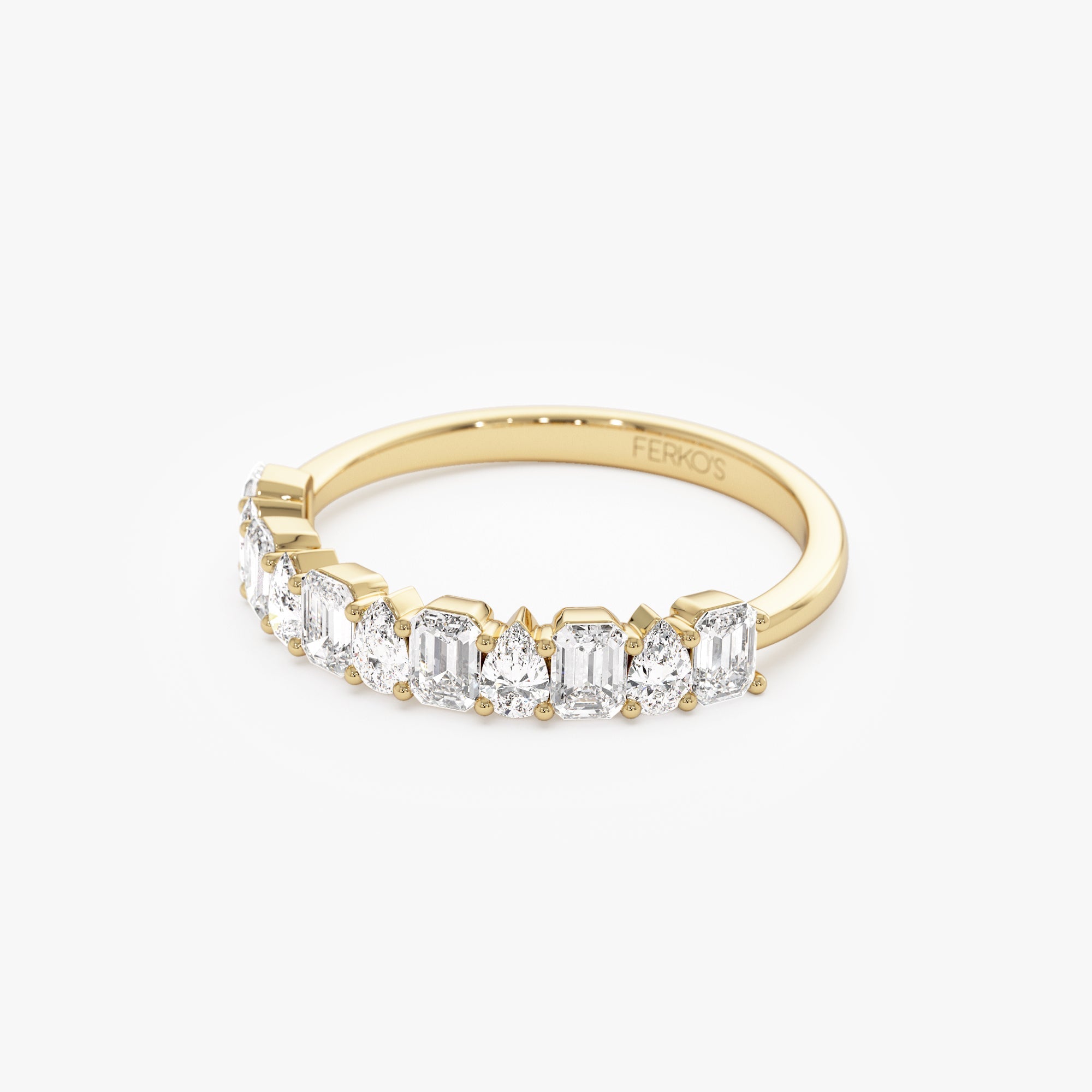 OBFJ0911 - 14k Emerald and Pear Shape Diamond Ring 9