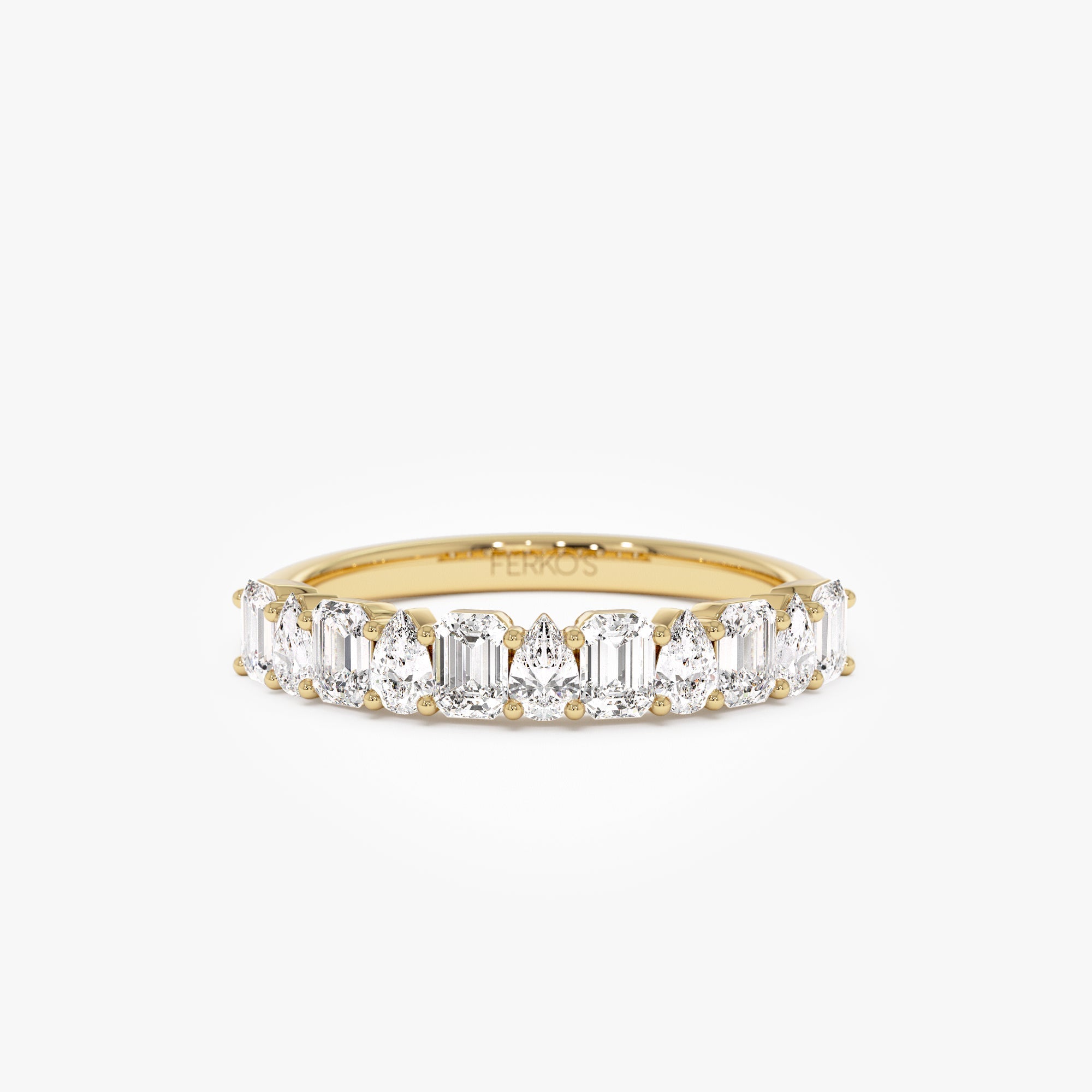 OBFJ0911 - 14k Emerald and Pear Shape Diamond Ring 1
