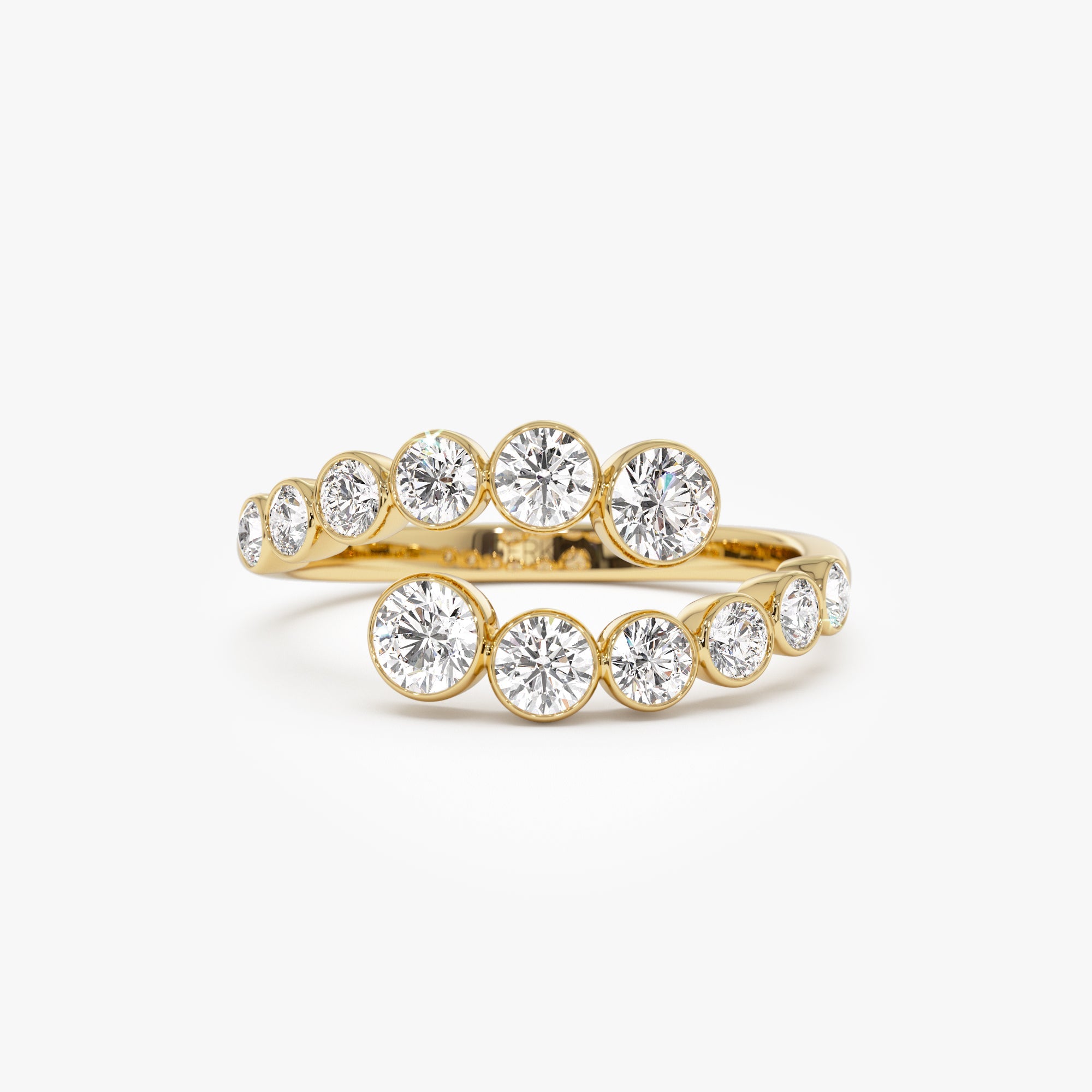 OBFJ1005 - 14k Bypass Curve Bezel Setting Diamond Ring 1