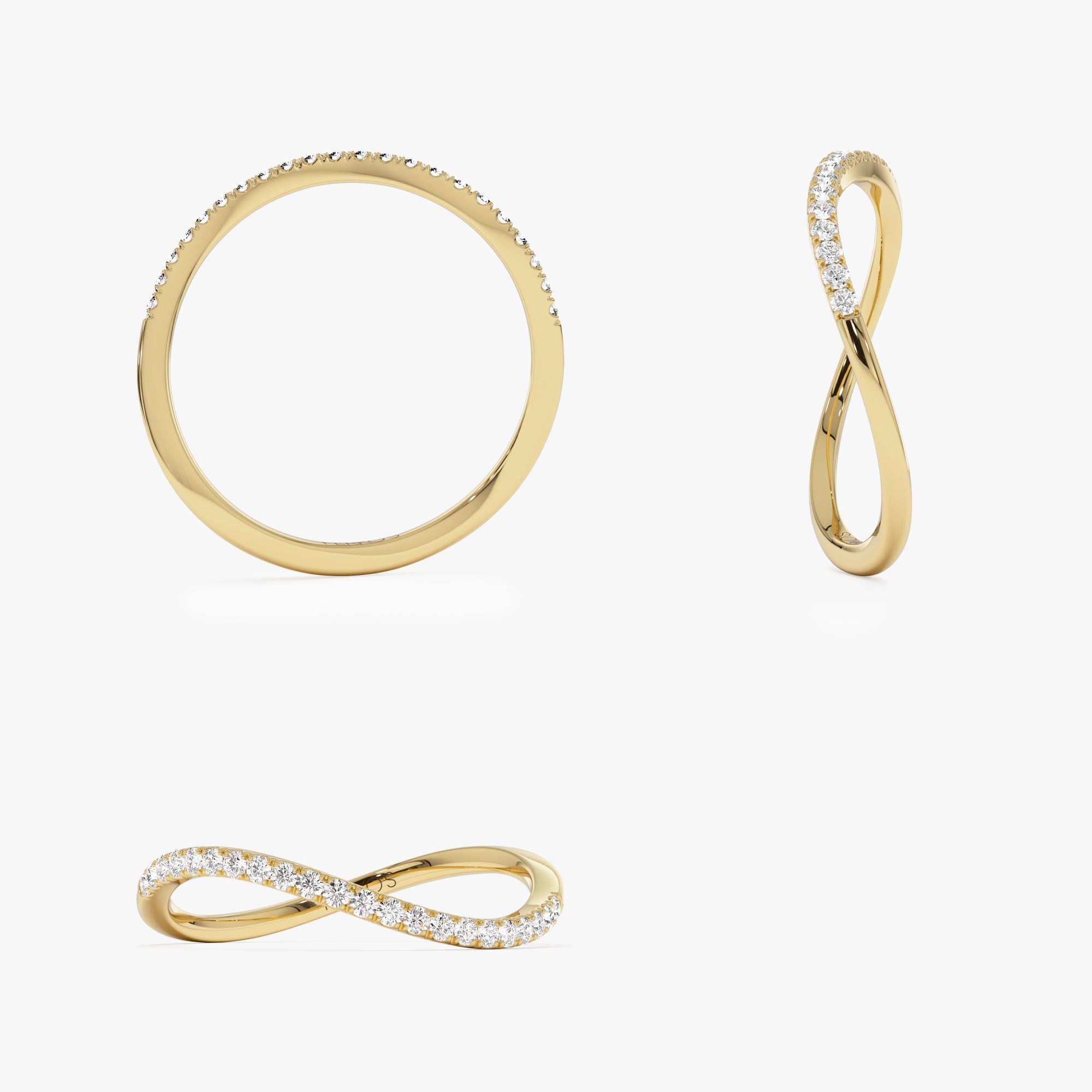OBFJ1007 - 14k Waive Design Micro Pave Diamond Ring 8