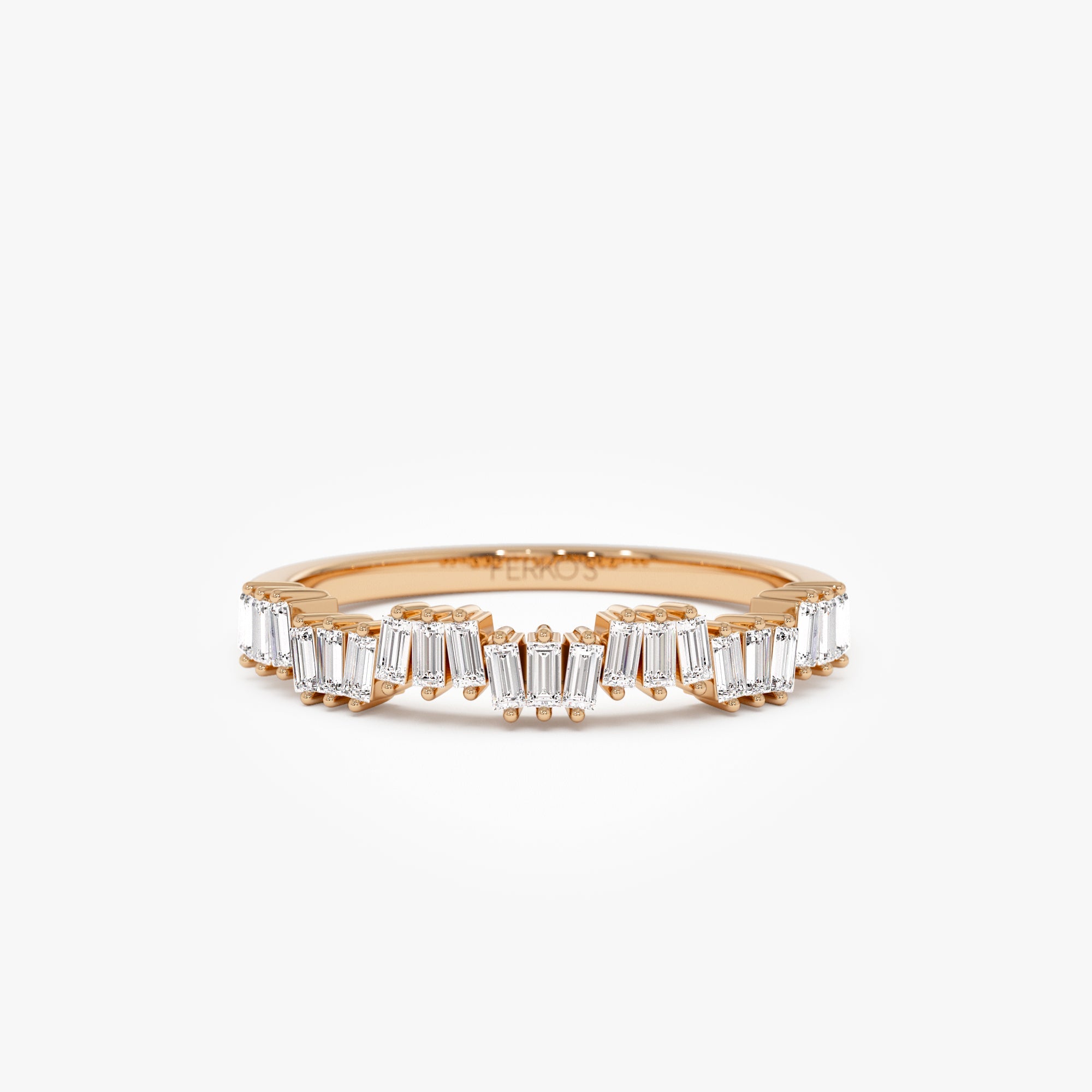OBFJ0964 - 14k Asymetrical Baguette Diamonds Ring 6