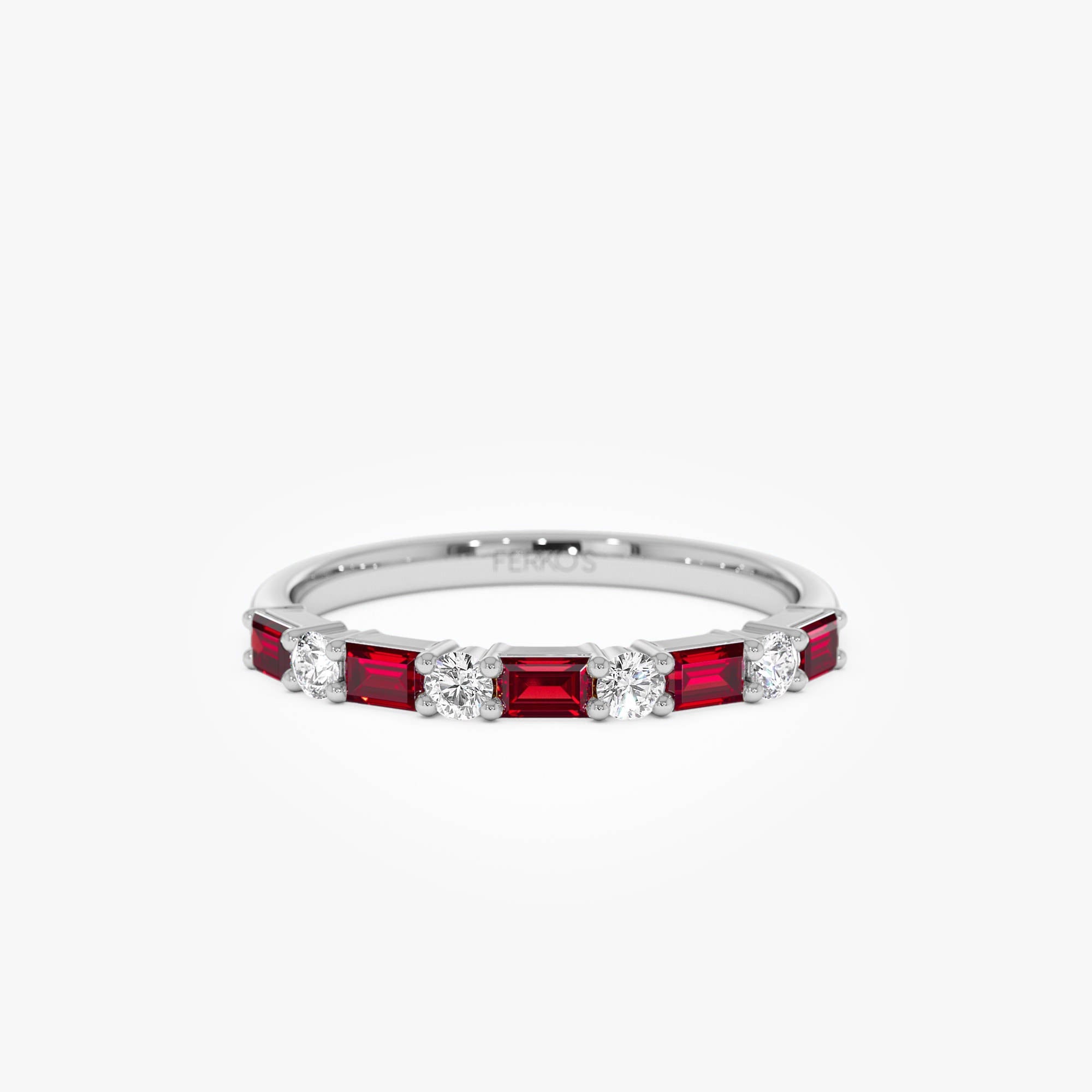 OBFJ0888 - 14k Ruby and Diamond Prong Setting Ring 10