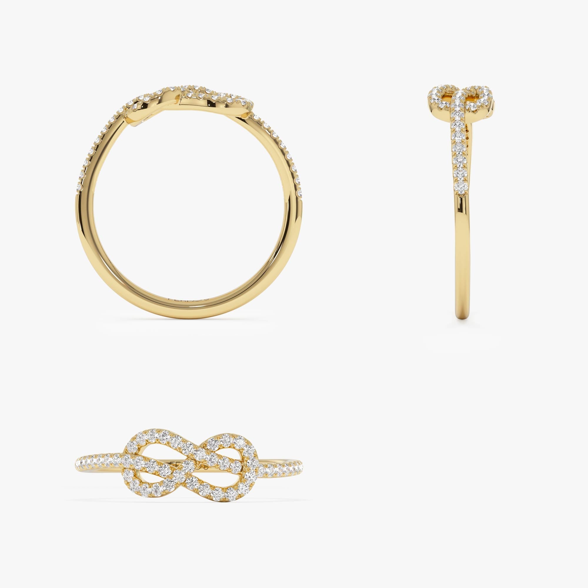 OBFJ0885 - 14K Infinity Knot Diamond Ring 9