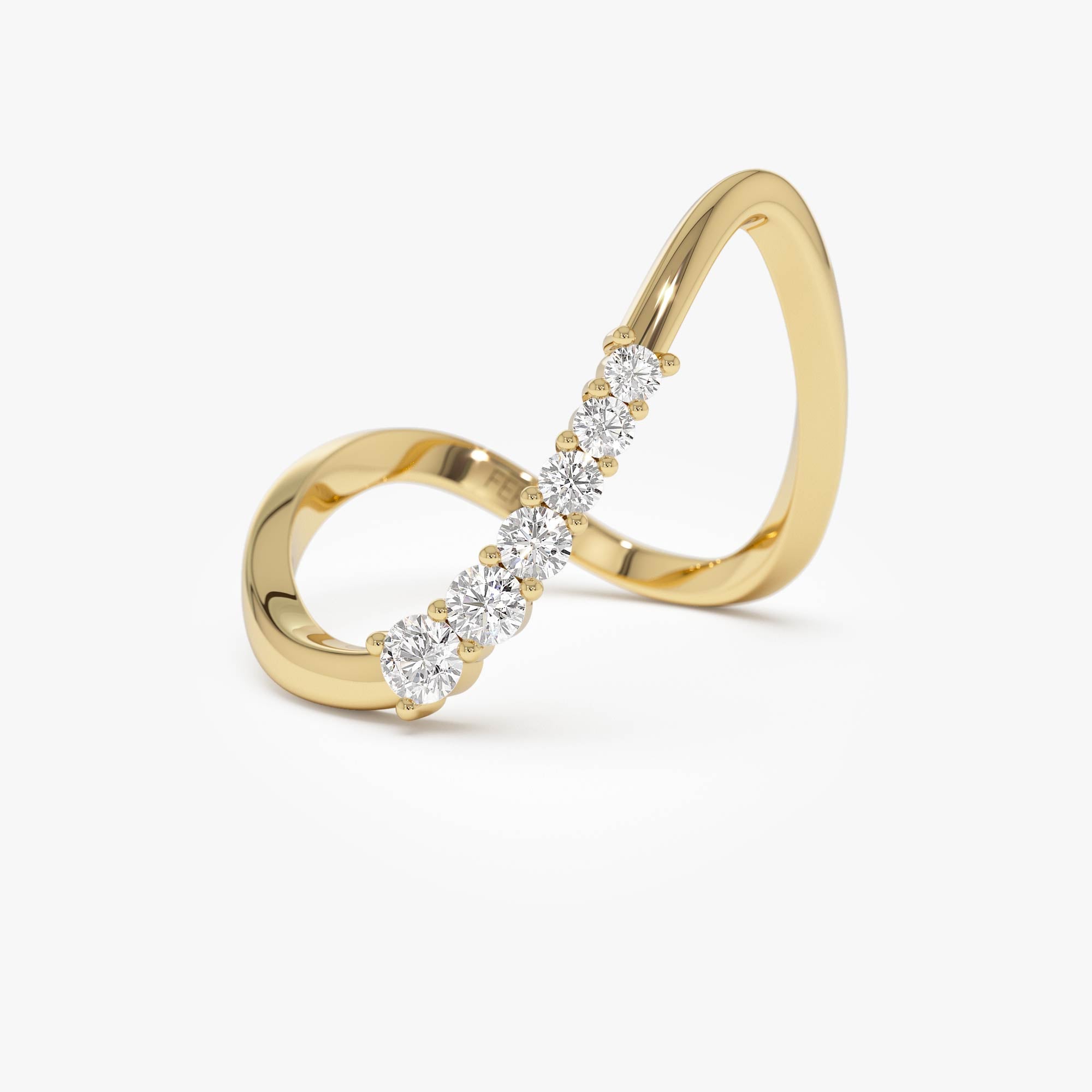 OBFJ0879 - 14K Open Twist Unique Diamond Ring 1