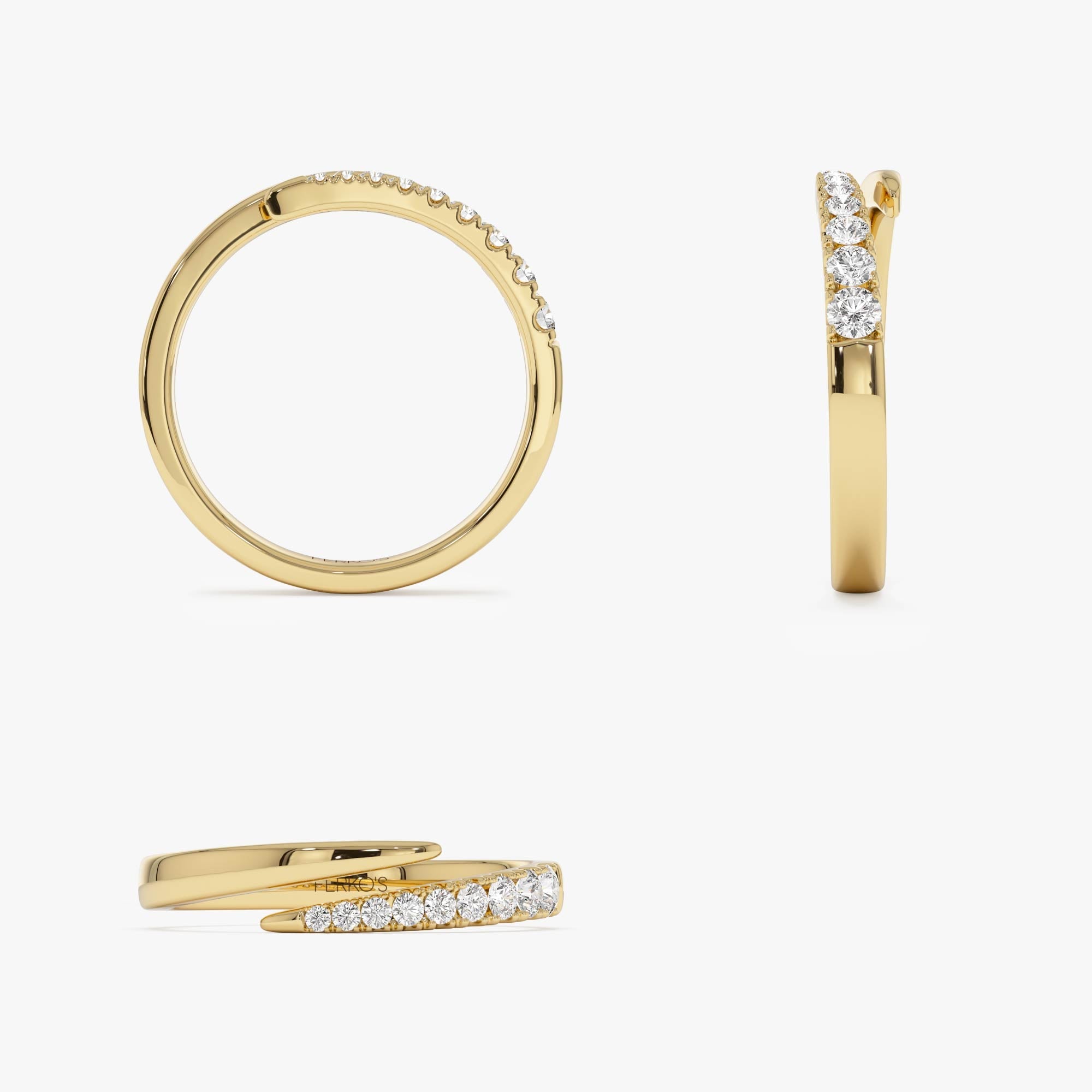 OBFJ0871 - 14K Diamond Wrap Crossover Ring 9