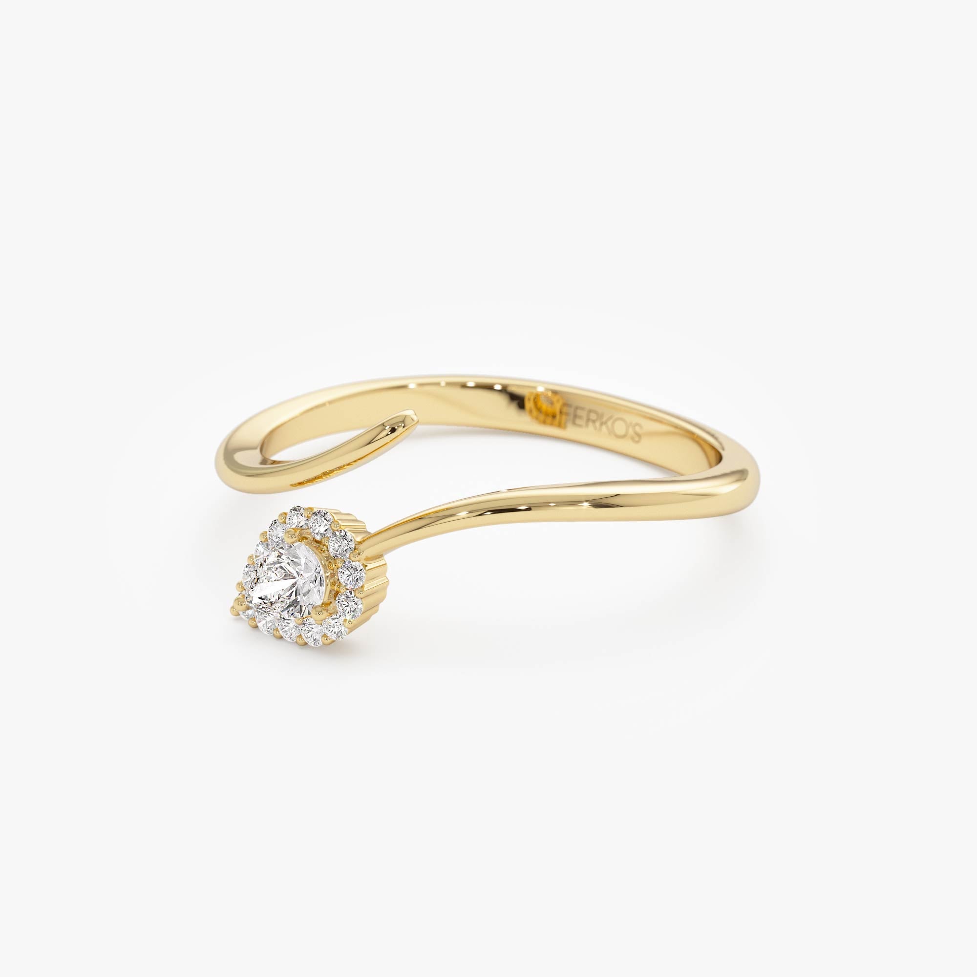 OBFJ0873 - 14K Pear-Shaped Diamond Wrap Ring 9