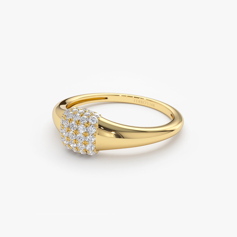 OBFJ1988 - 14k Pave Diamond Pinky Ring 7