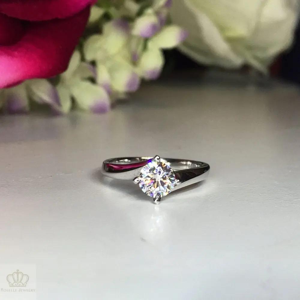 Four Prong Twist Solitaire Engagement Ring - NT4 - Roselle Jewelry