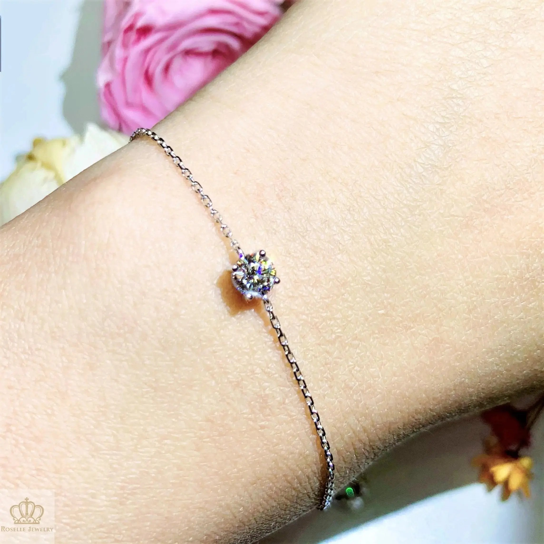 LB001 - Instock 0.30CT Four Prong Solitaire Diamond Bracelet CHARLISA™