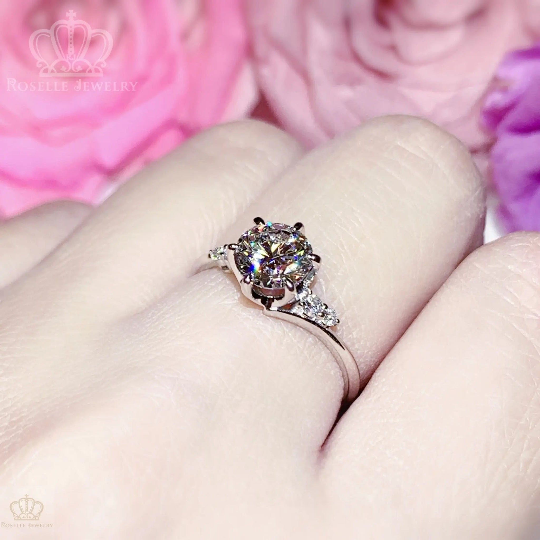 LGR071 - Twist Side Stone Lab Grown Diamond Engagement Ring - LG597357655 CHARLISA™