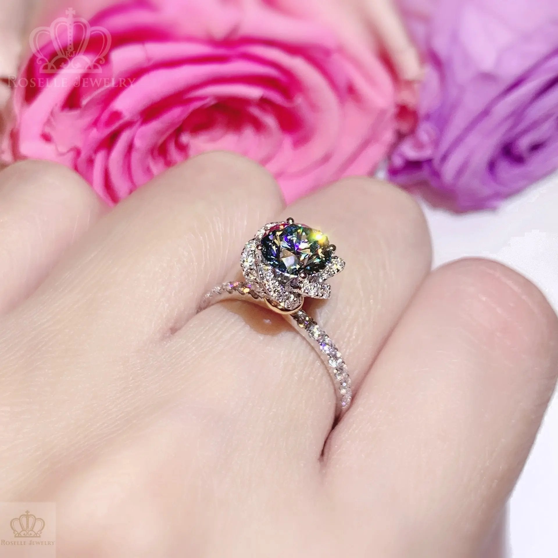 Floral Halo Diamond Engagement Ring - LGR061s CHARLISA™