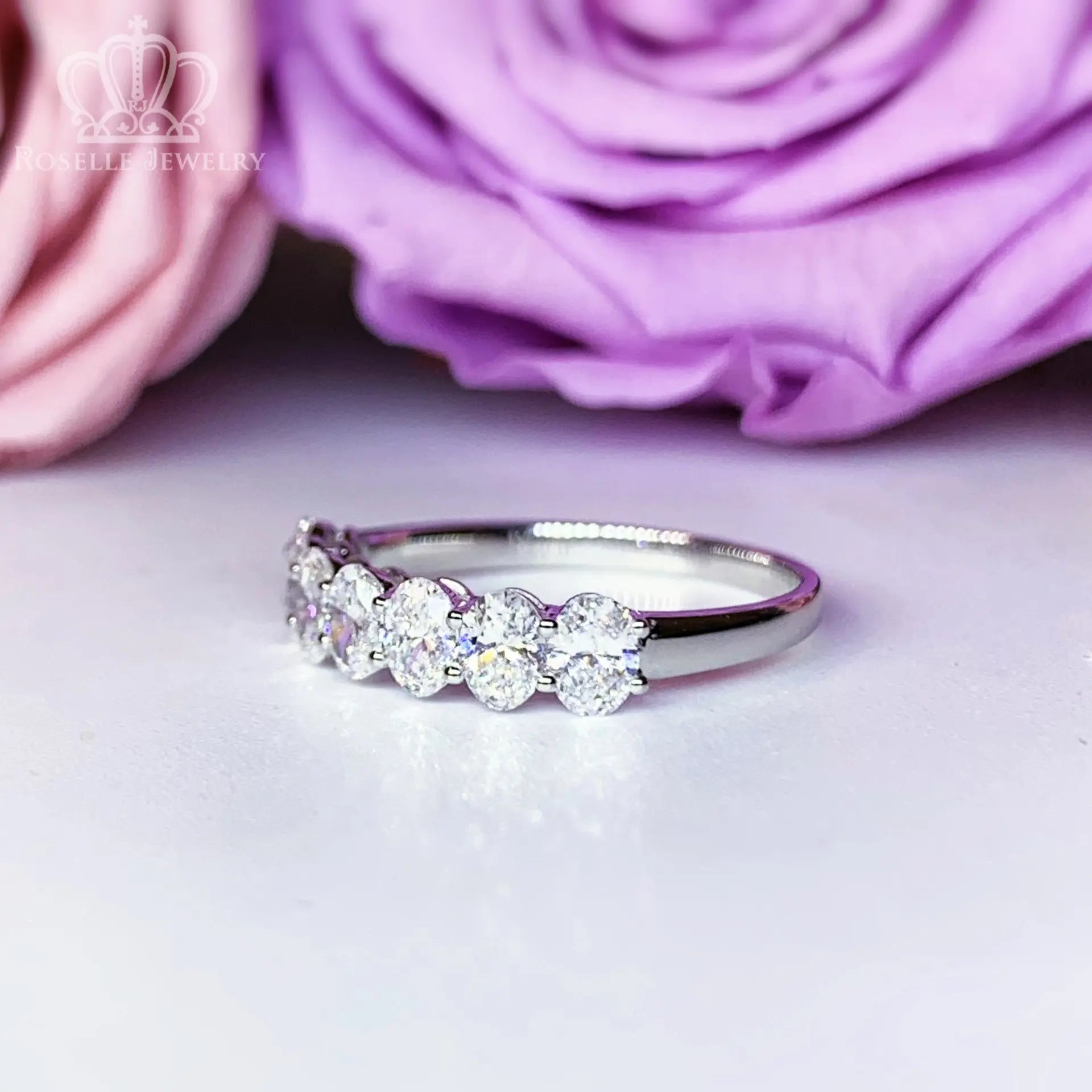 LGR113 - 1.03CTW Oval Diamonds Half Eternity Wedding Ring Camelia™