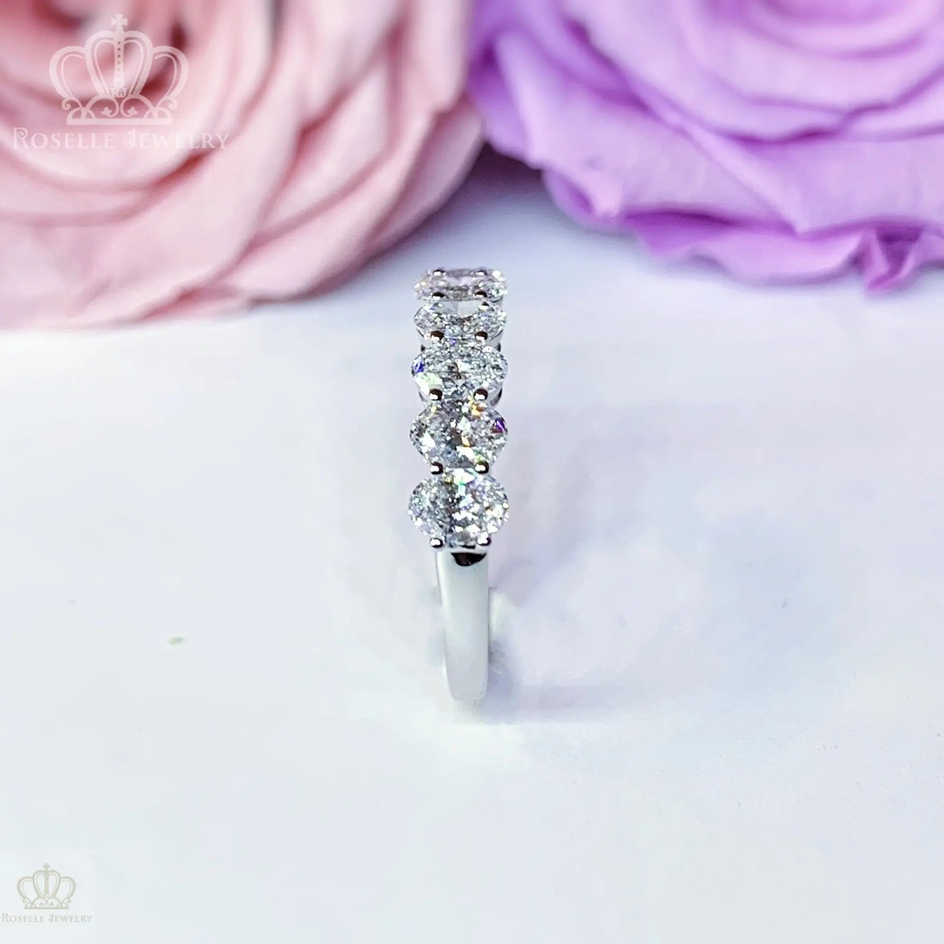 LGR113 - 1.03CTW Oval Diamonds Half Eternity Wedding Ring Camelia™