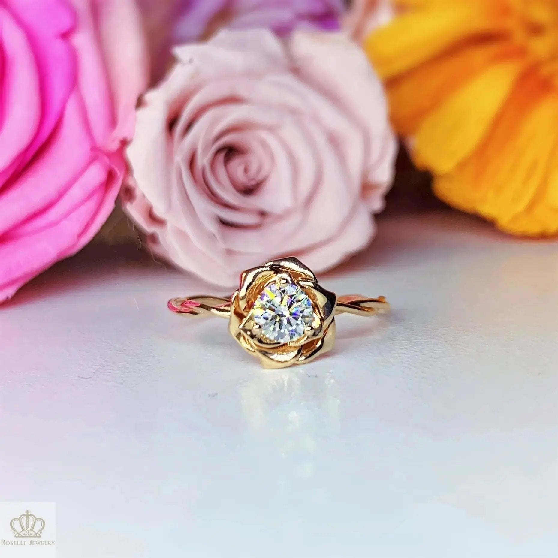 0.34CT Floral Rose Solitaire Engagement Ring - LGR012 LG607372803 CHARLISA™
