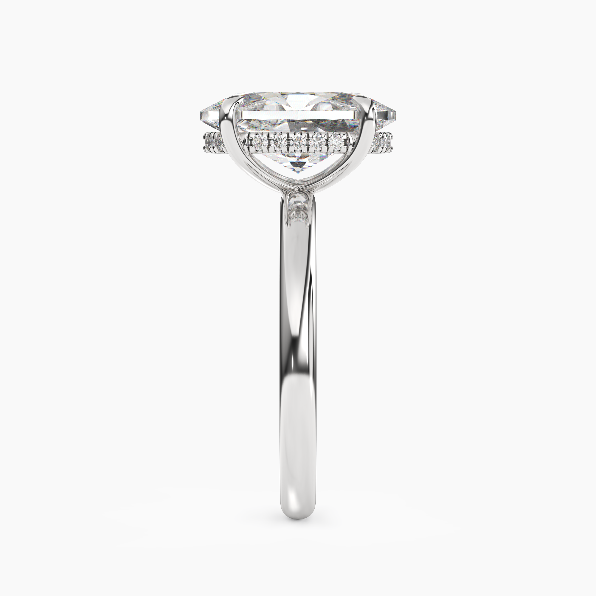 OBSER025 - Lyric Oval engagement ring setting view 3