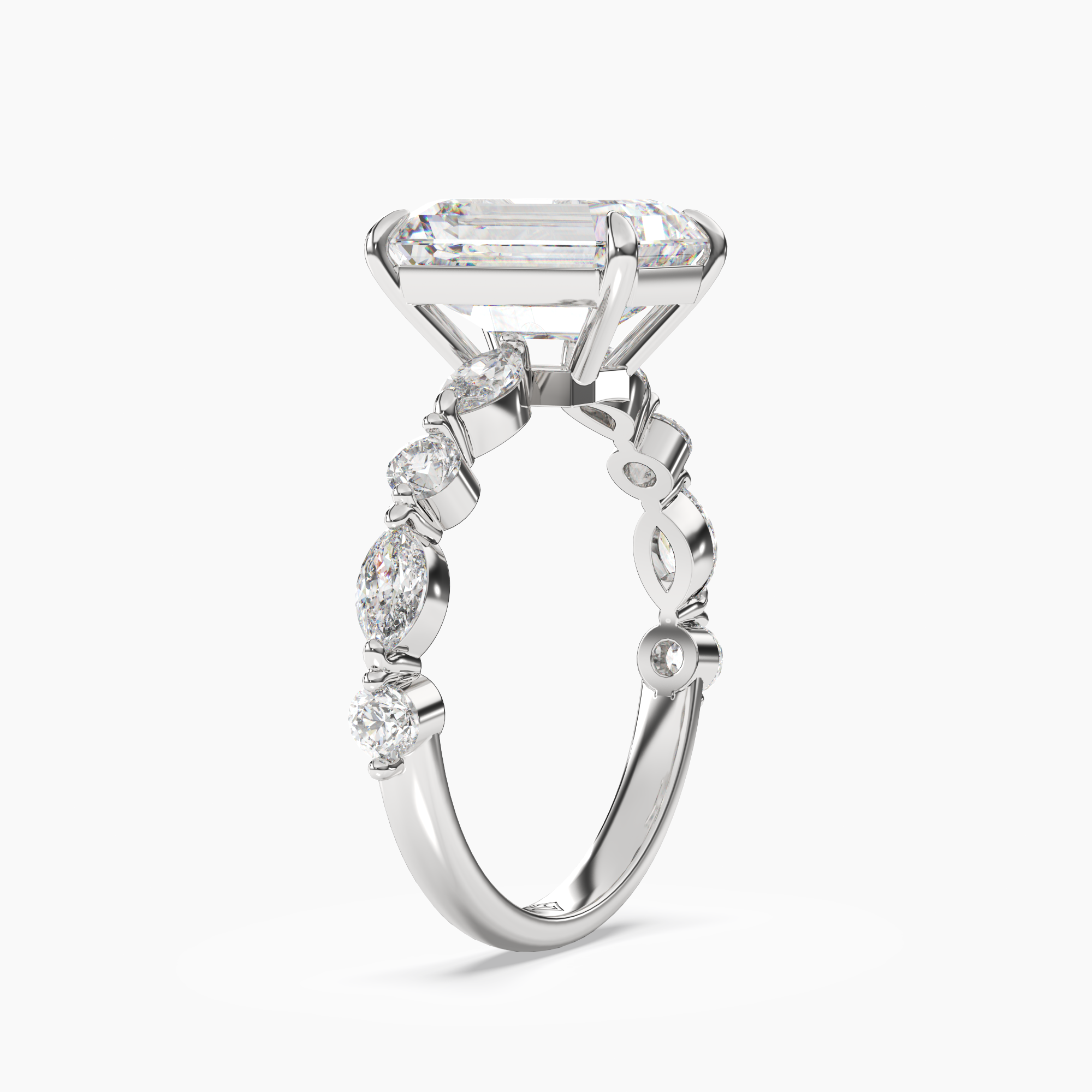 OBSER221 - Sonnet Emerald engagement ring setting view 2