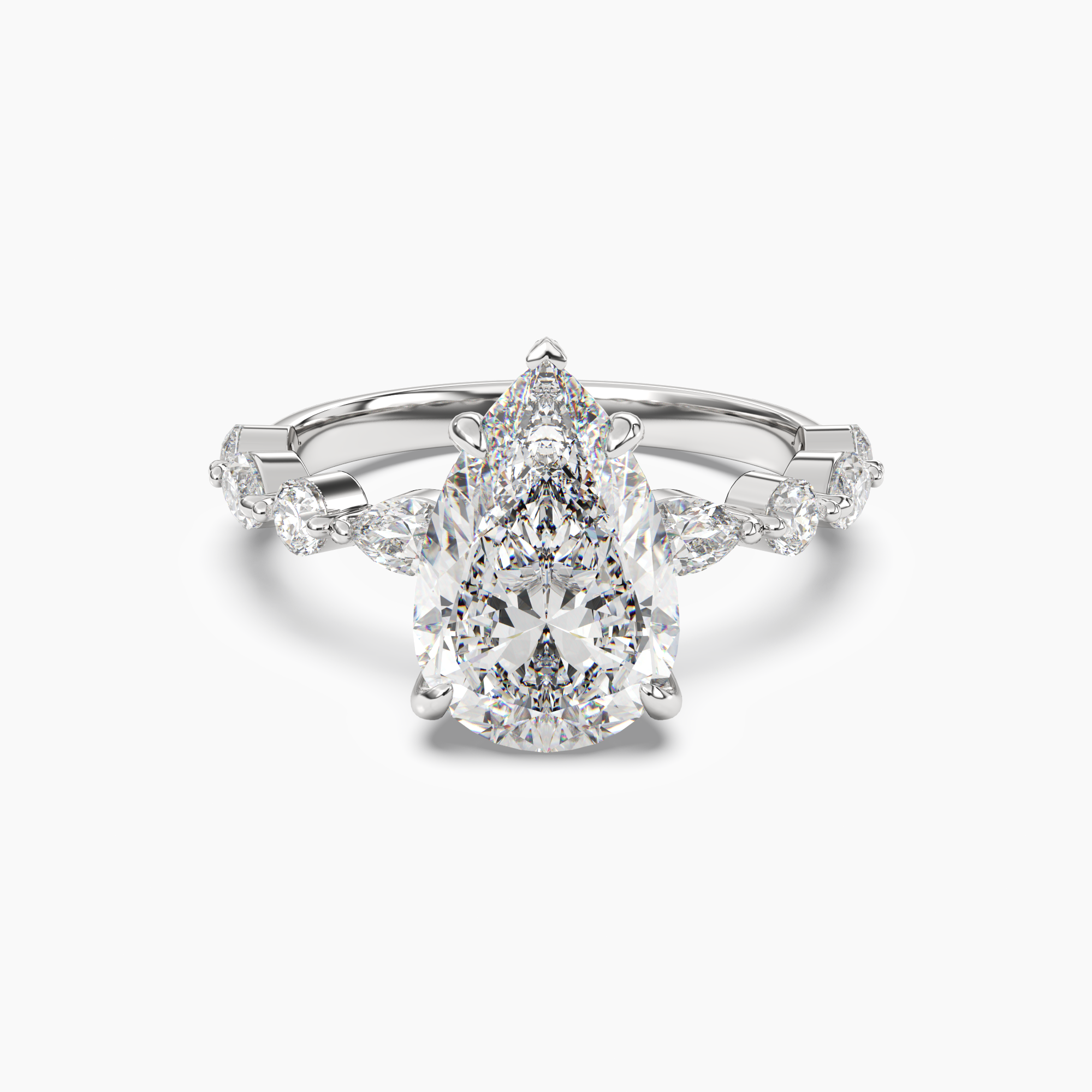OBSER220 - Sonnet Pear engagement ring setting view 1