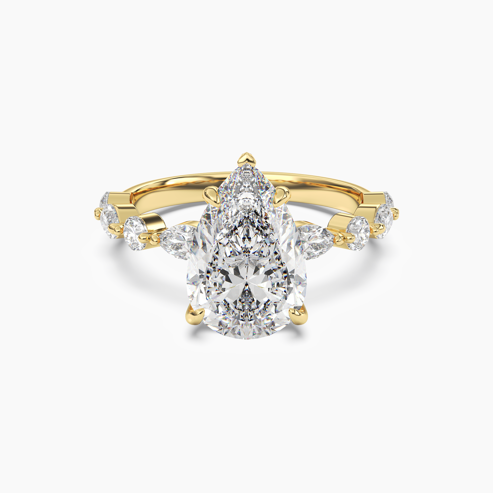 OBSER220 - Sonnet Pear engagement ring setting view 4