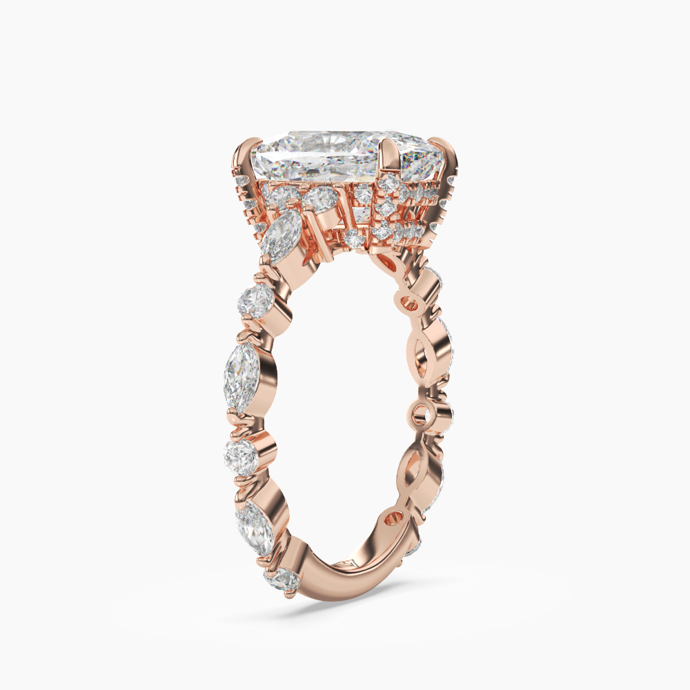 OBSER217 - Lace Cushion engagement ring setting view 8