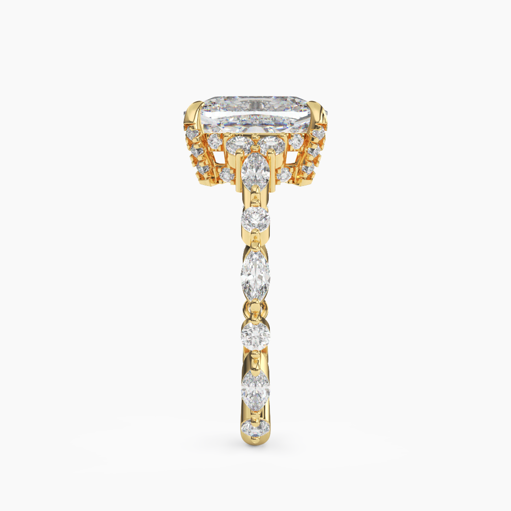 OBSER217 - Lace Cushion engagement ring setting view 6