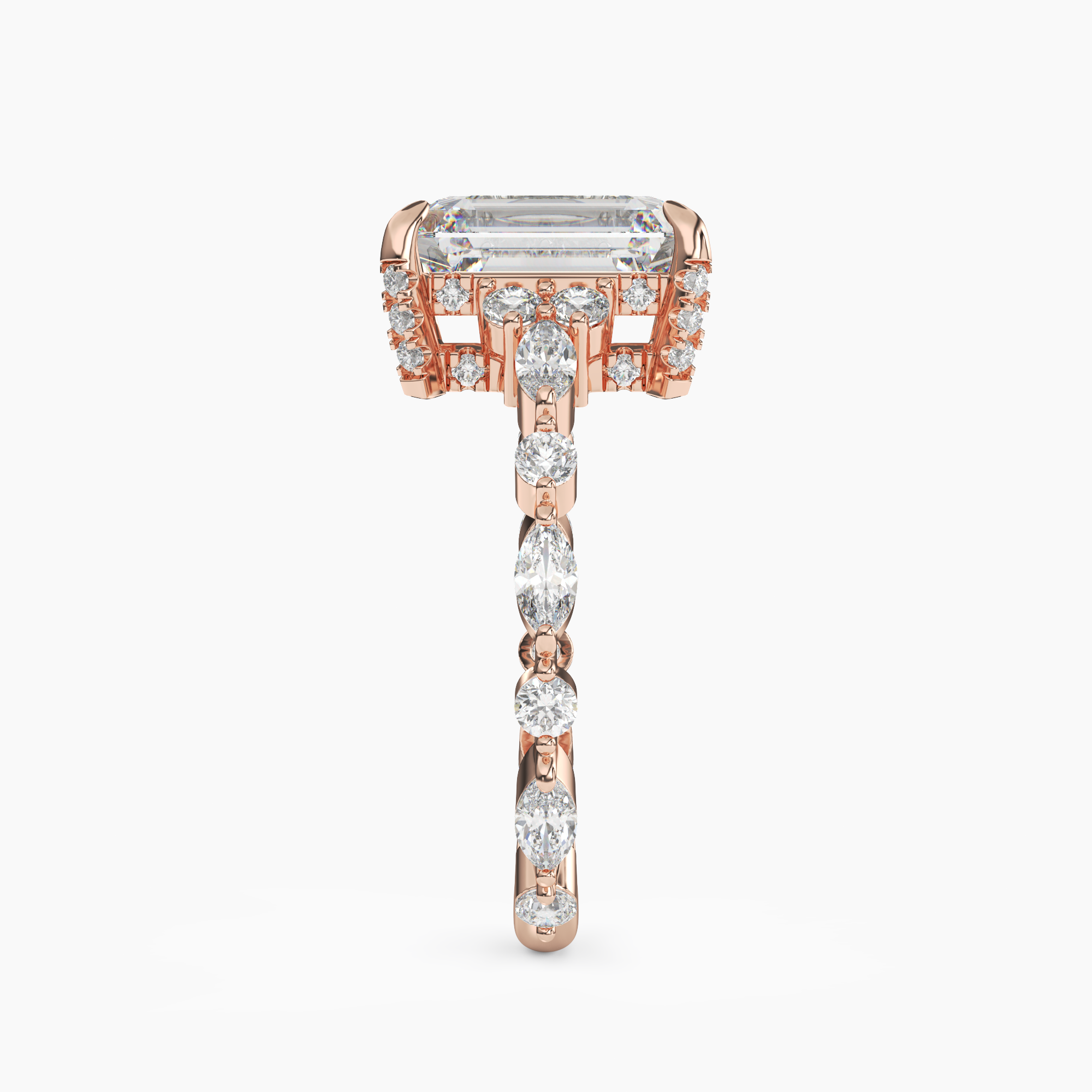 OBSER216 - Lace Emerald engagement ring setting view 9