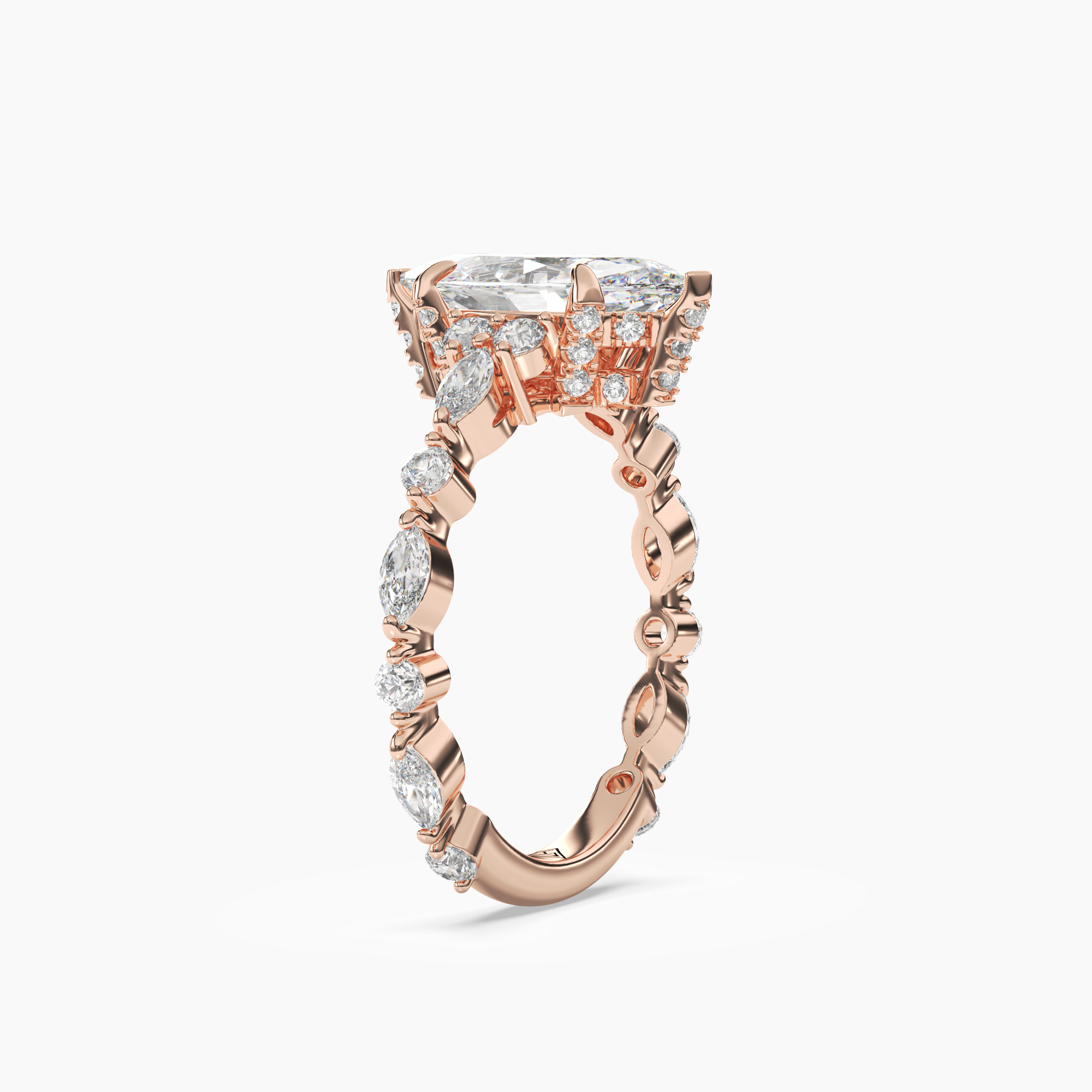 OBSER011 - Lace Marquise engagement ring setting view 8