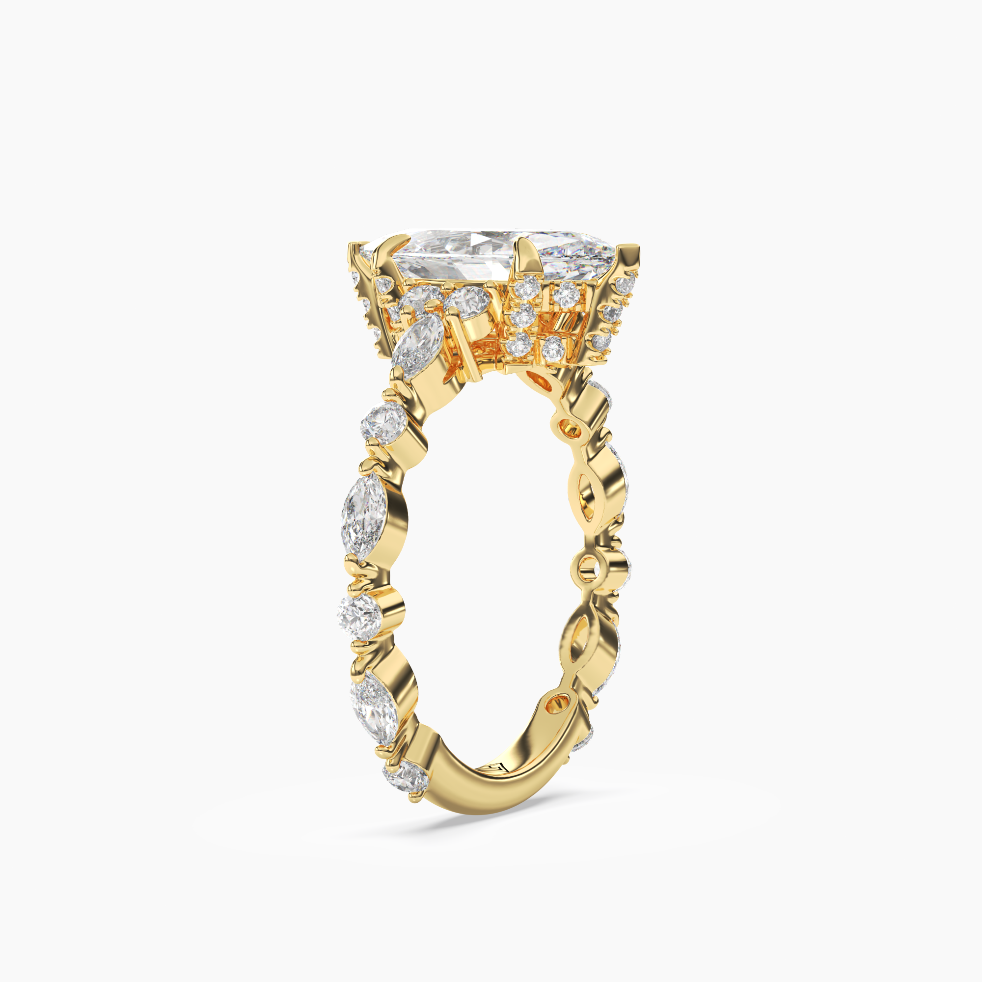 OBSER011 - Lace Marquise engagement ring setting view 5