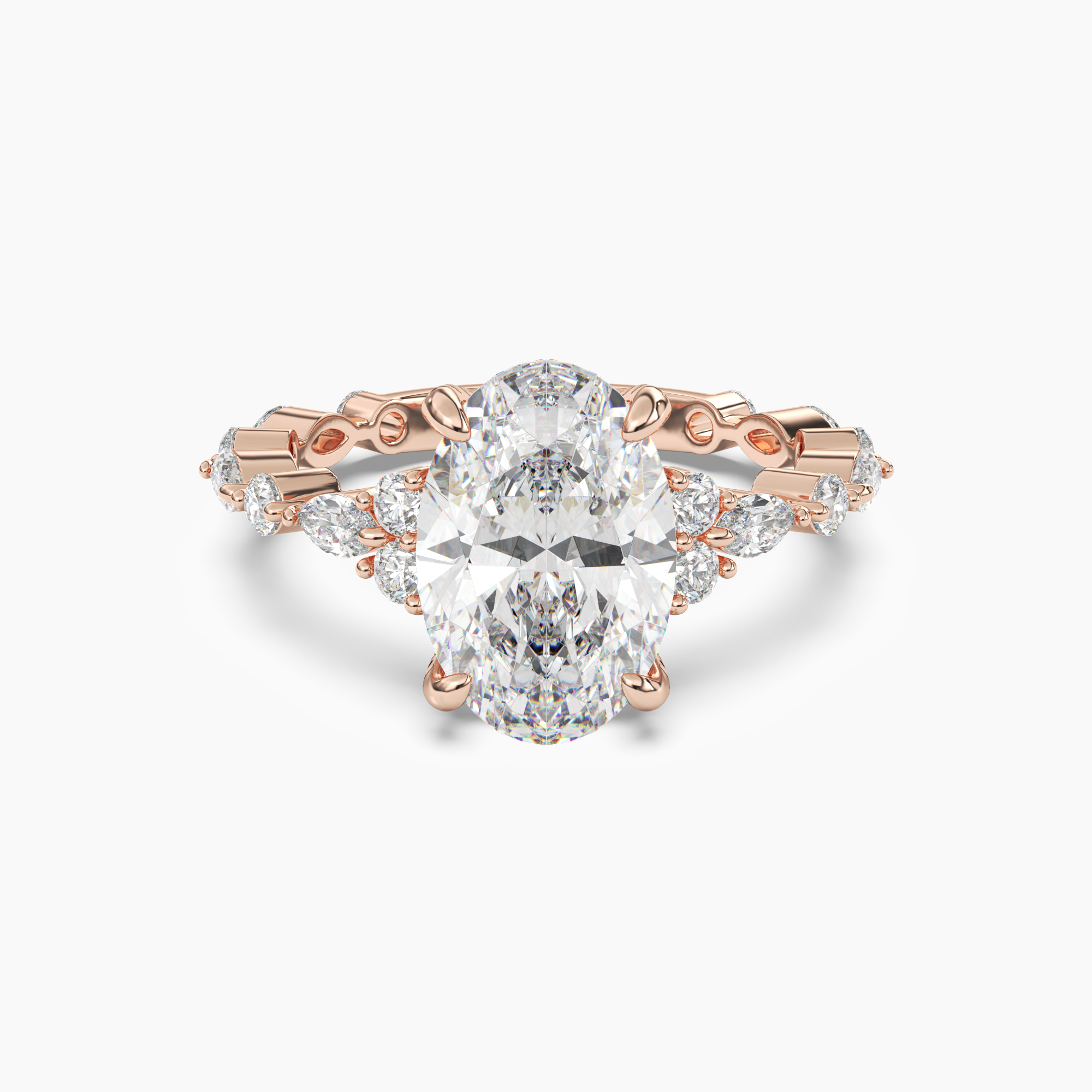 OBSER215 - Lace Oval engagement ring setting view 7