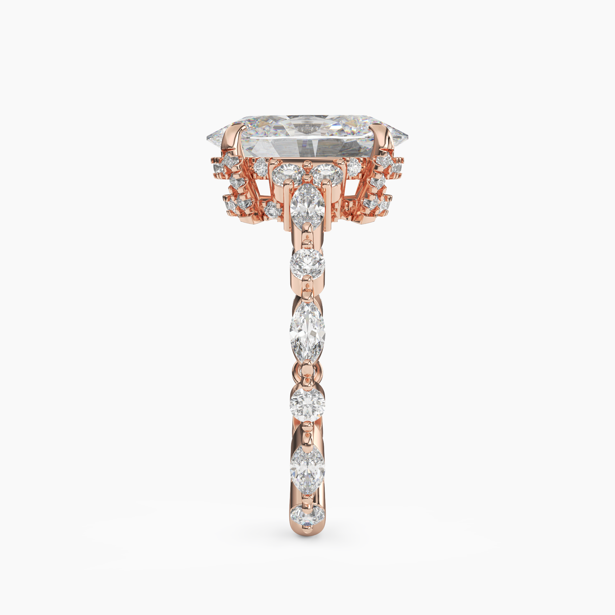OBSER215 - Lace Oval engagement ring setting view 9