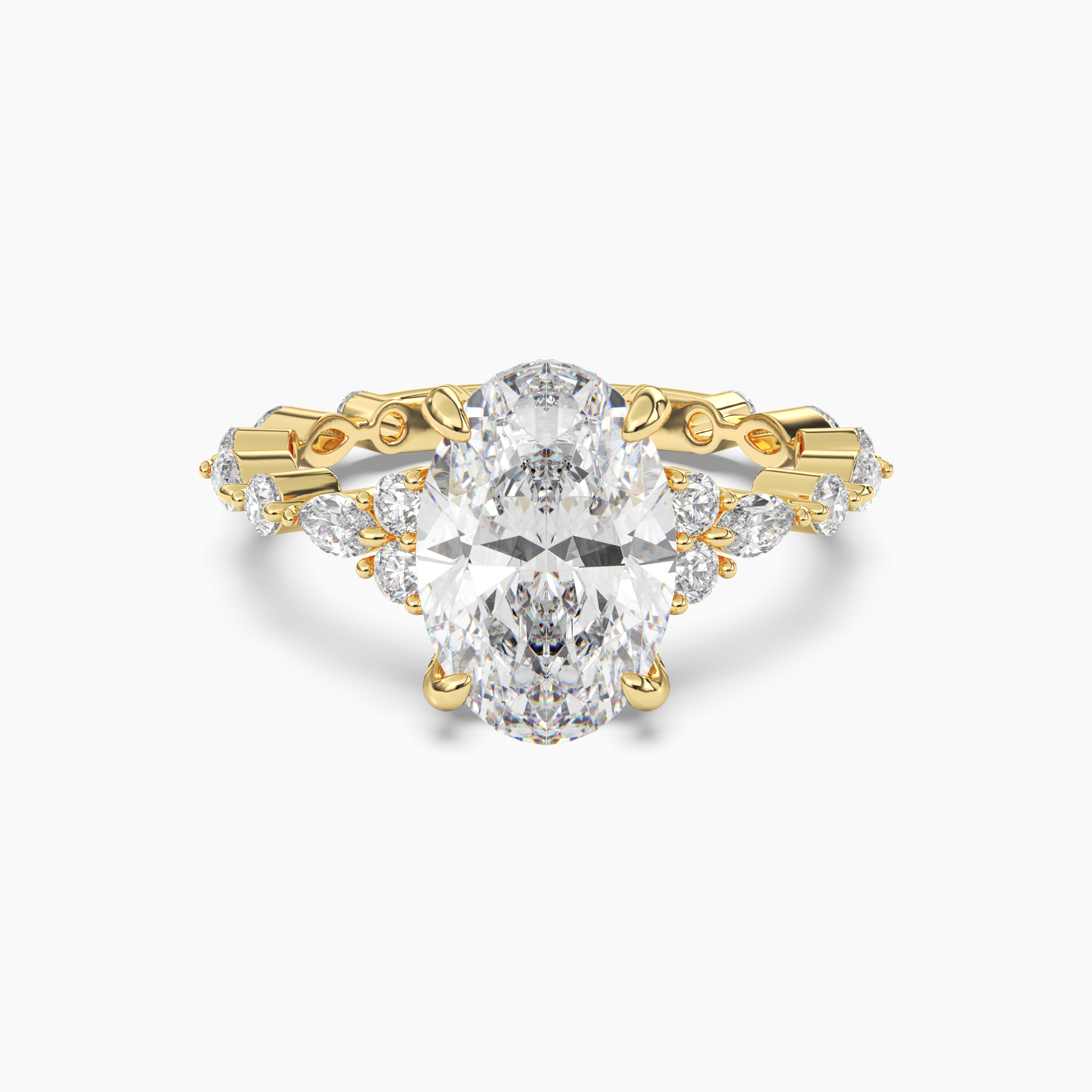 OBSER215 - Lace Oval engagement ring setting view 4