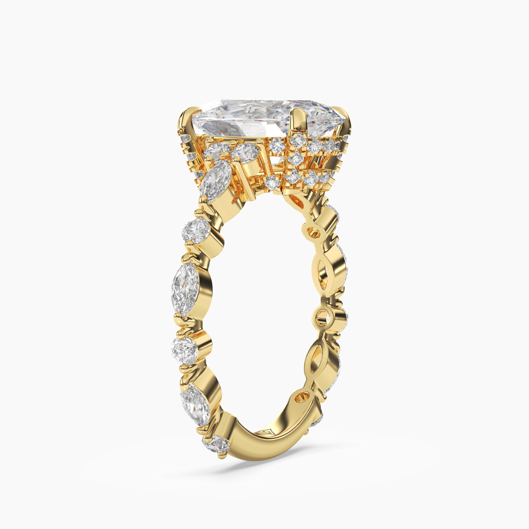 OBSER215 - Lace Oval engagement ring setting view 5