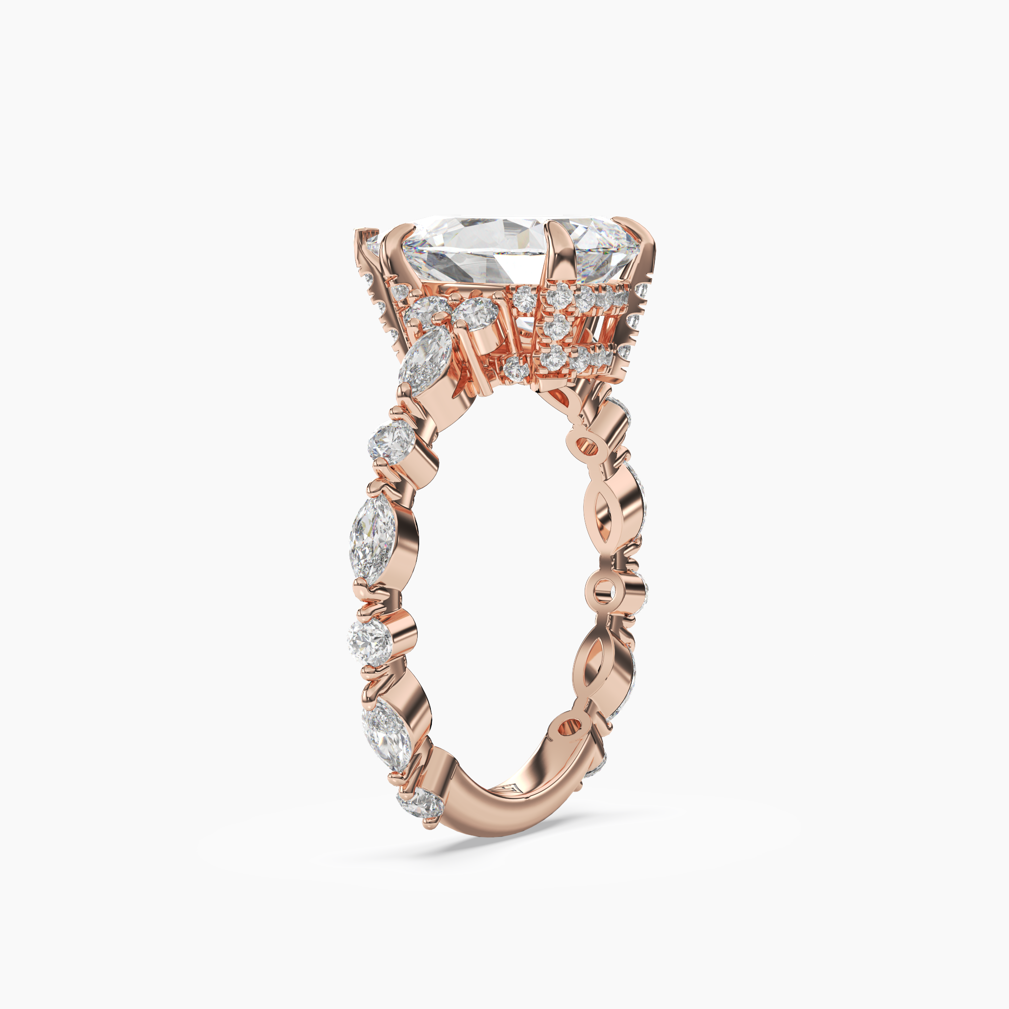 OBSER214 - Lace Pear engagement ring setting view 8