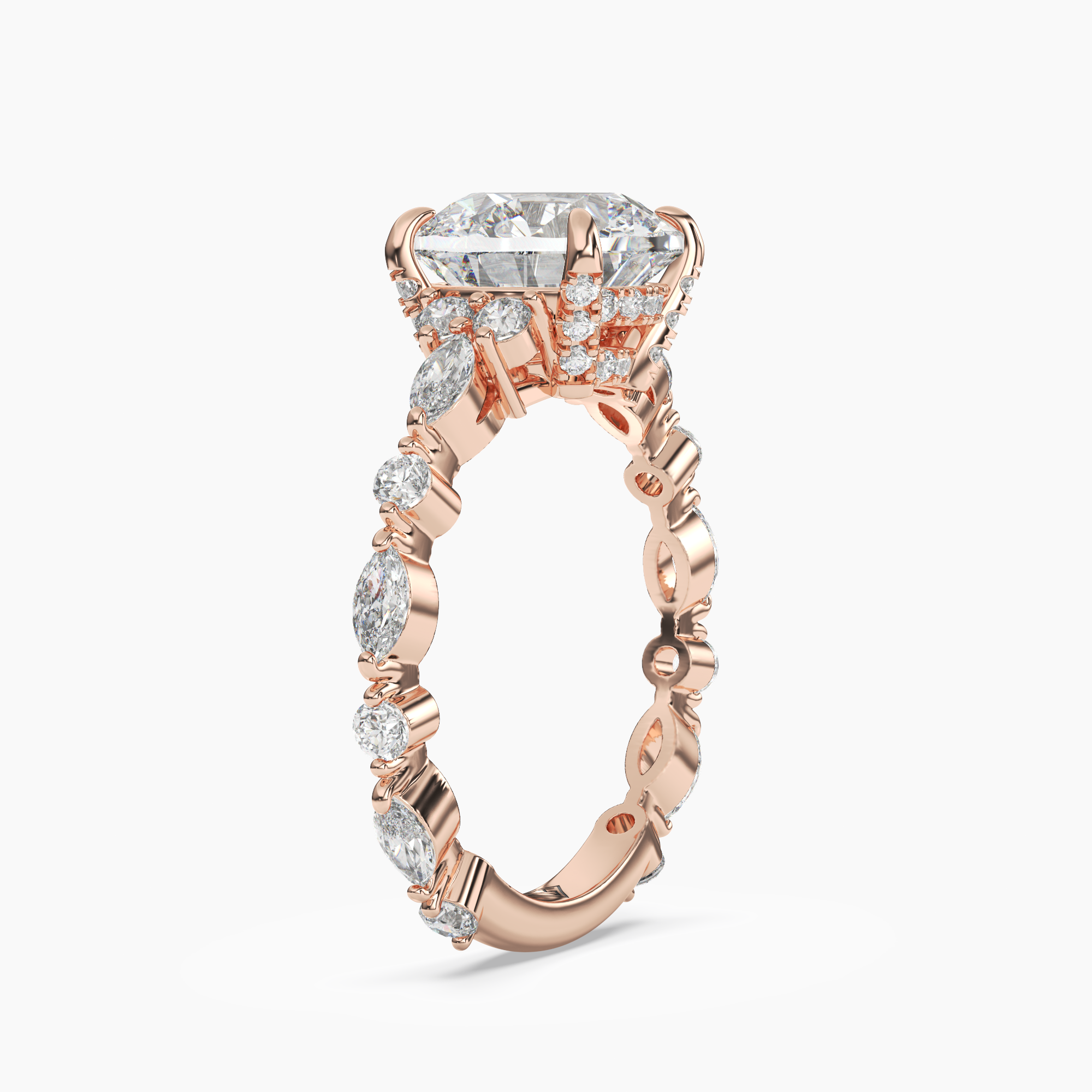 OBSER116 - Lace Round engagement ring setting view 8