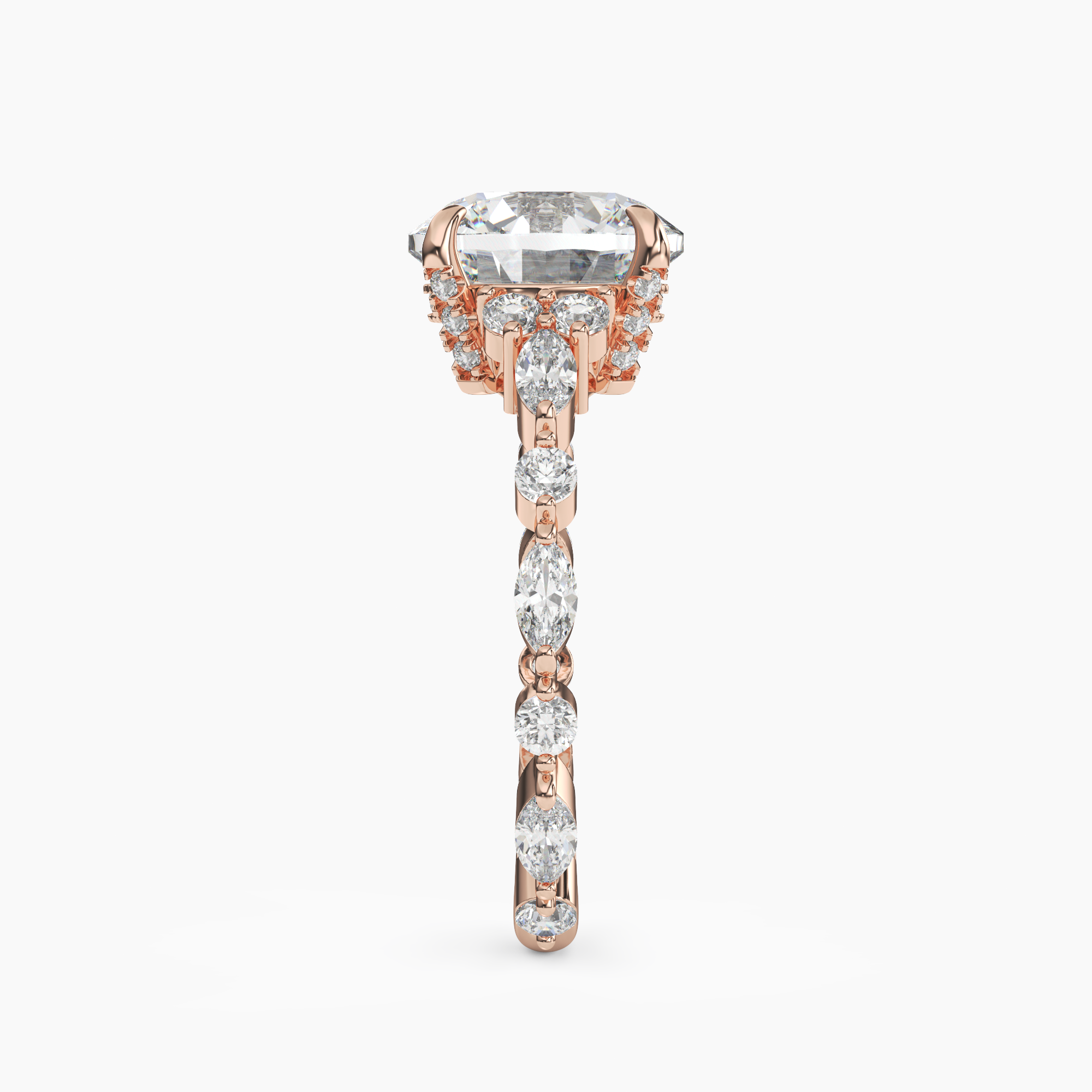 OBSER116 - Lace Round engagement ring setting view 9