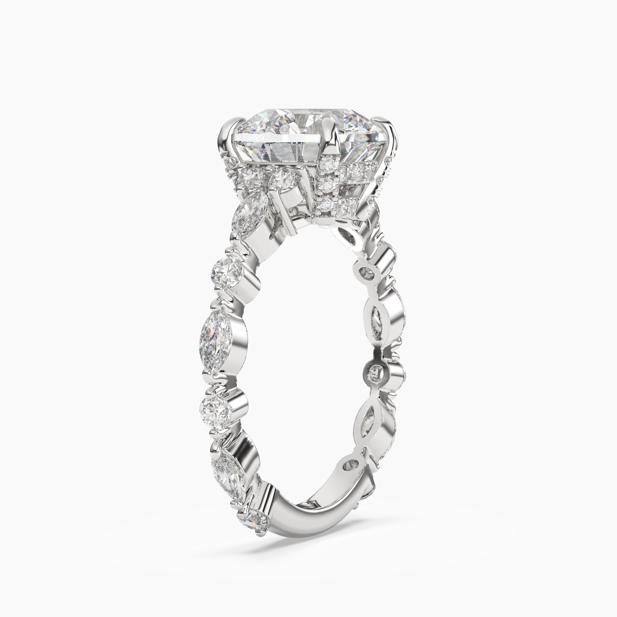 OBSER116 - Lace Round engagement ring setting view 2