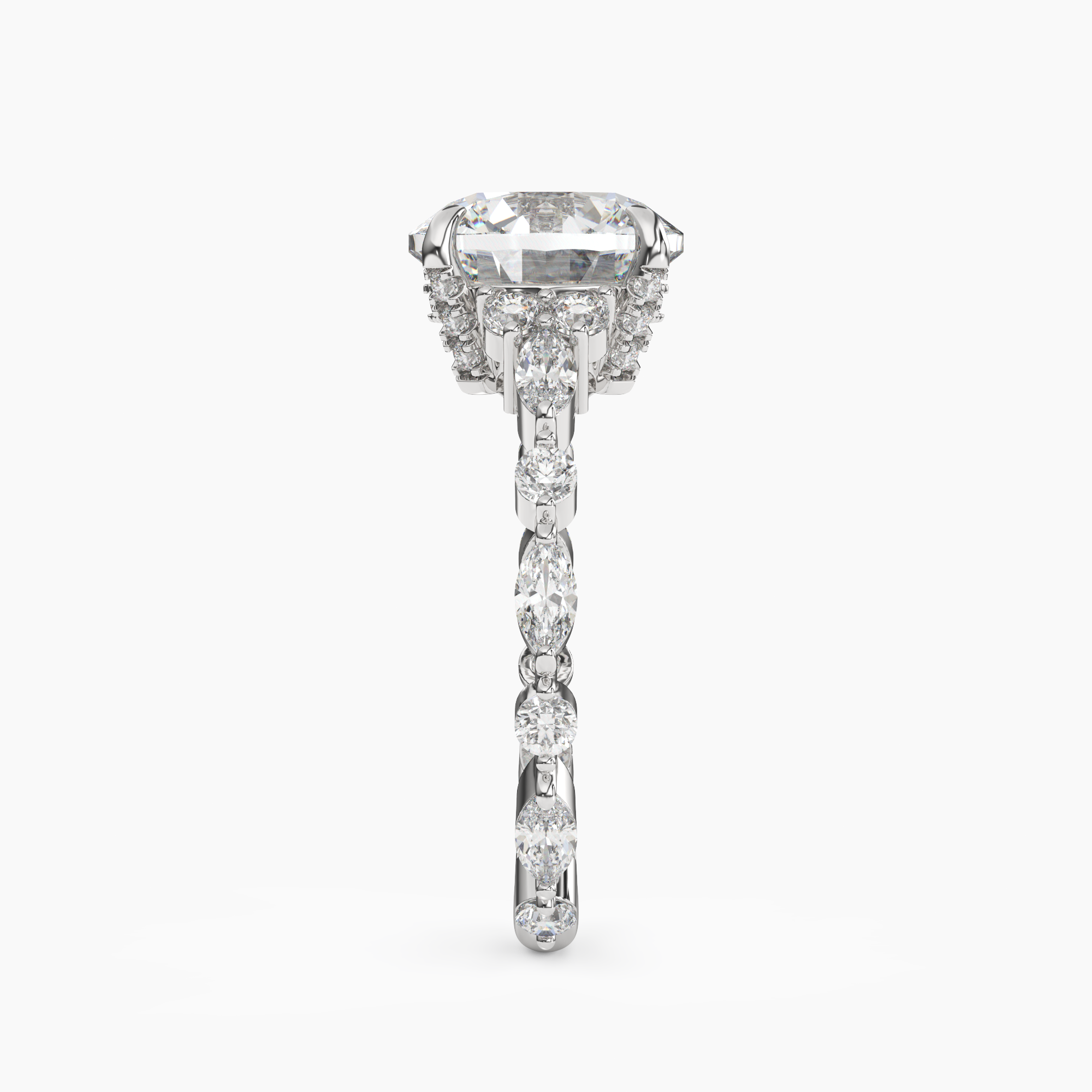 OBSER116 - Lace Round engagement ring setting view 3