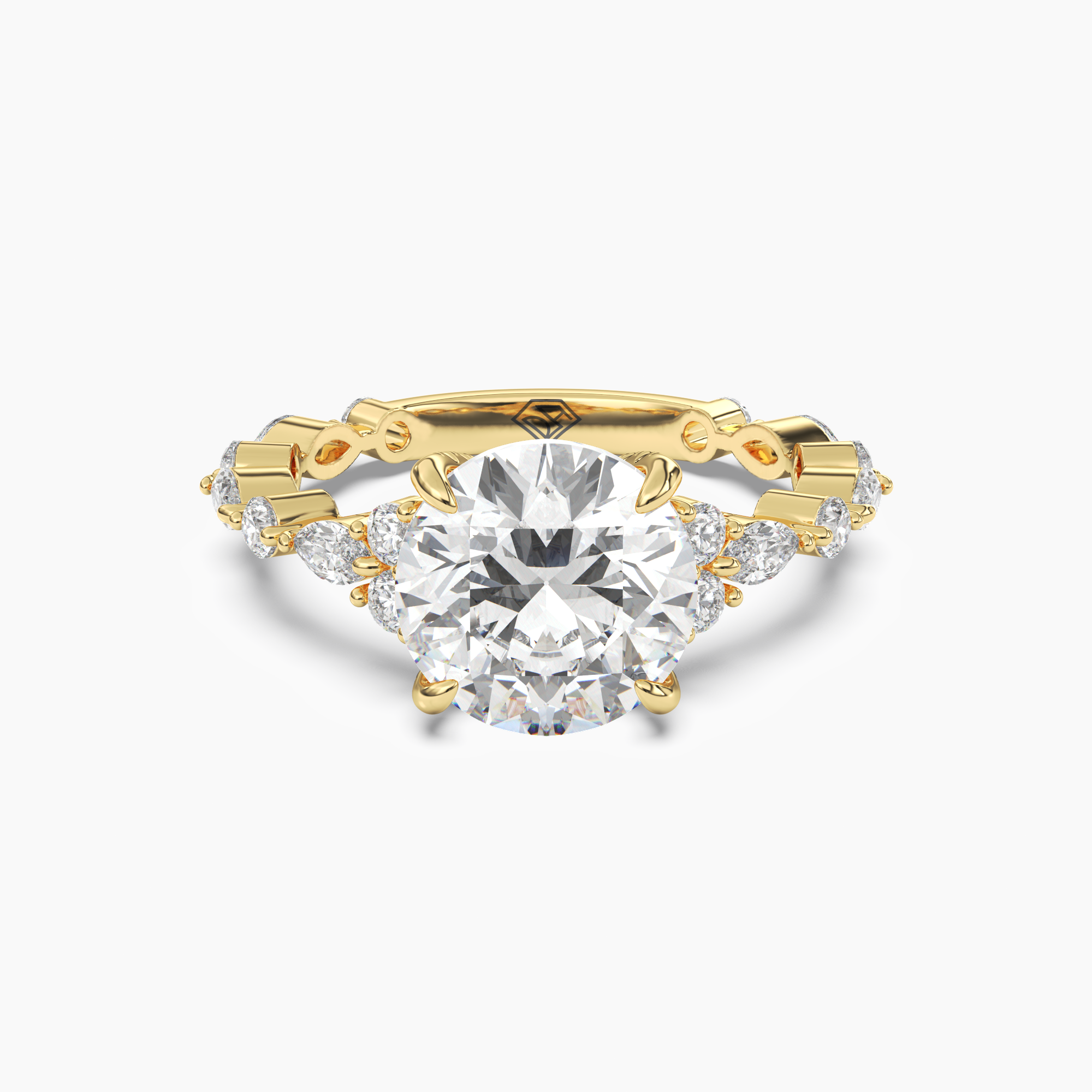 OBSER116 - Lace Round engagement ring setting view 4