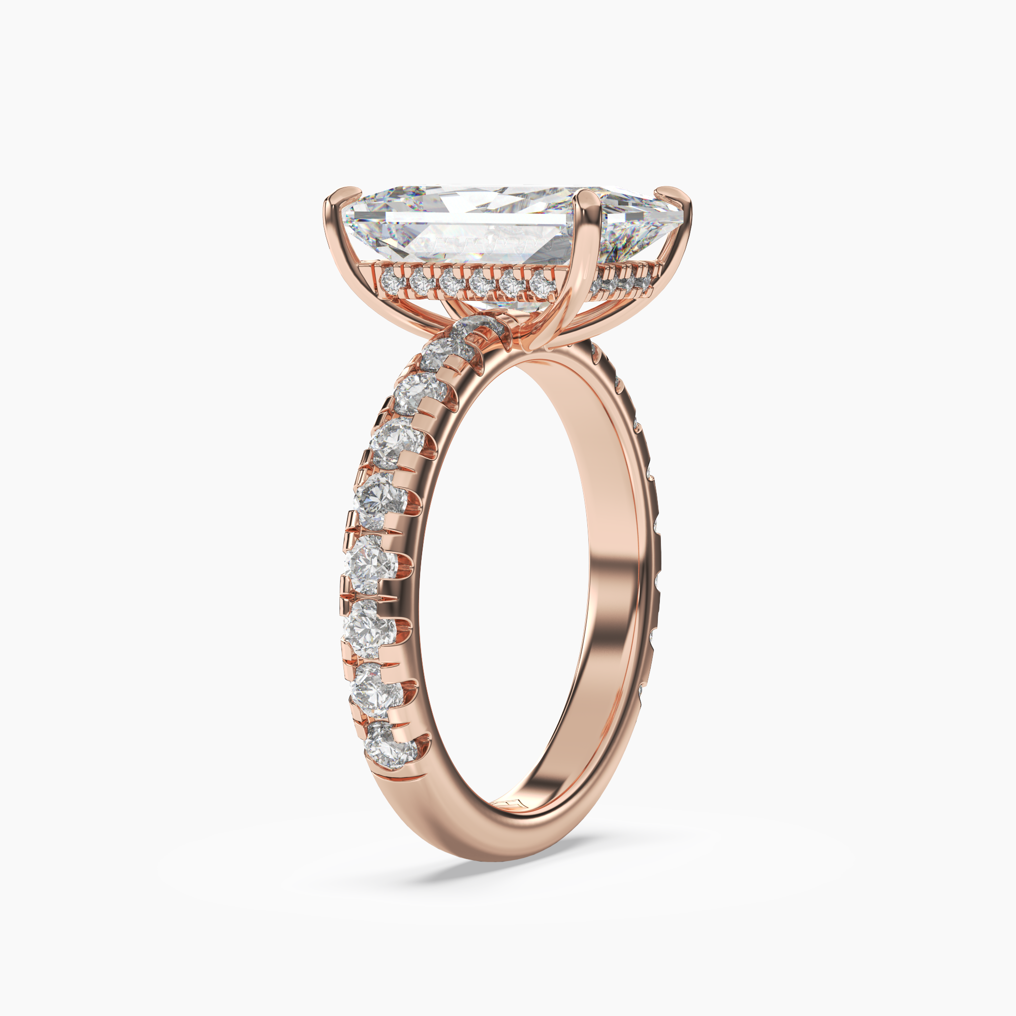 OBSER045 - Eclipse Radiant engagement ring setting view 8