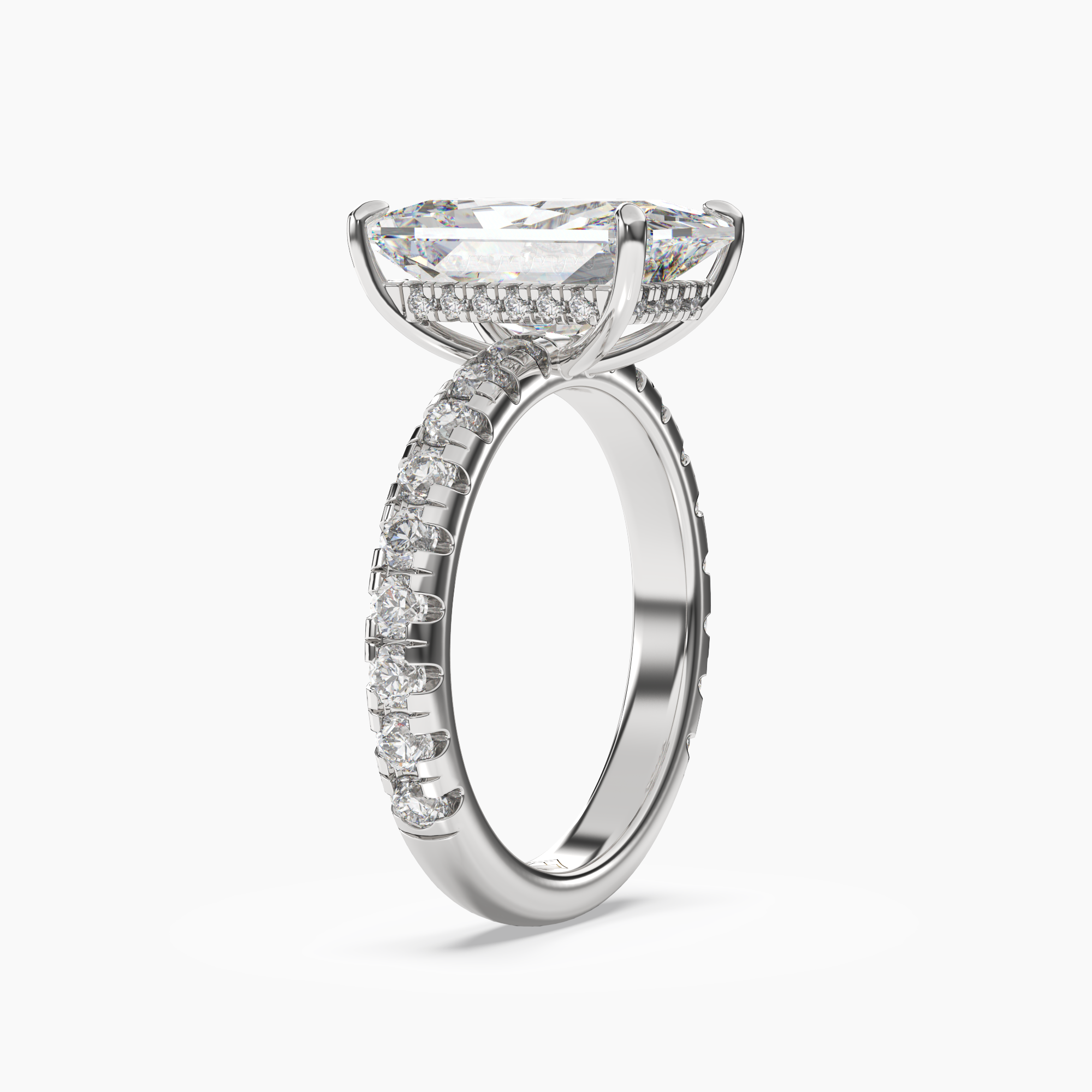 OBSER045 - Eclipse Radiant engagement ring setting view 2