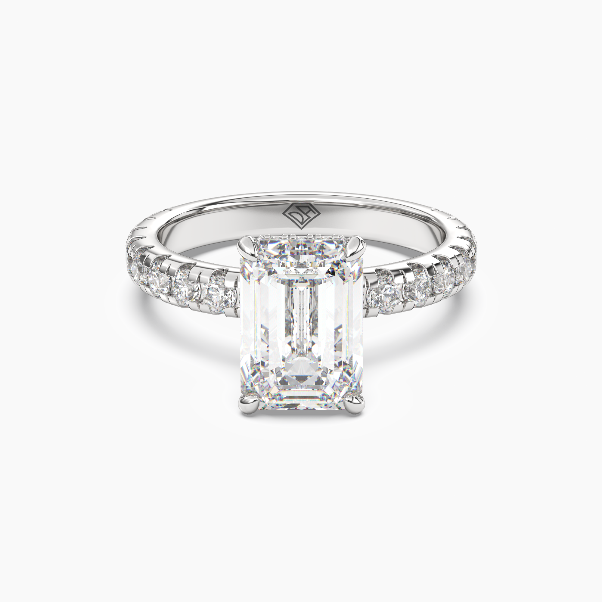 OBSER115 - Oasis Emerald engagement ring setting view 1