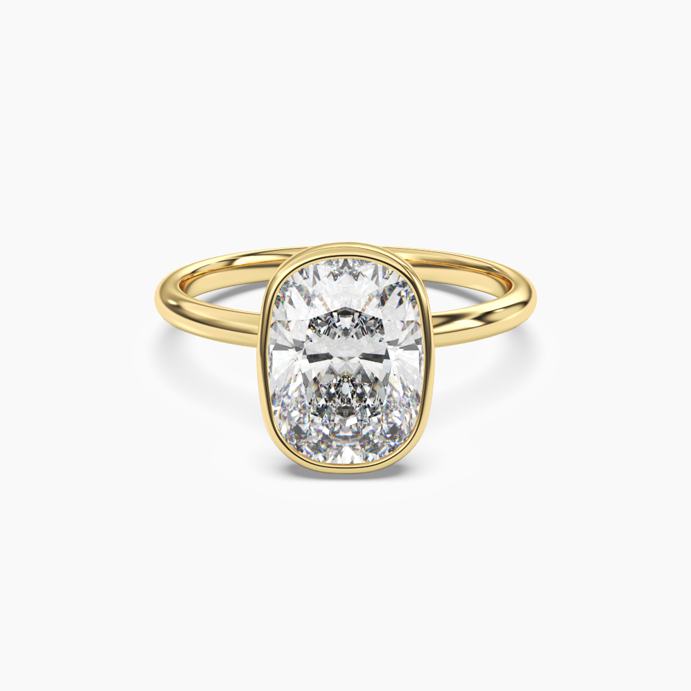 OBSER211 - Bezel Cushion engagement ring setting view 4